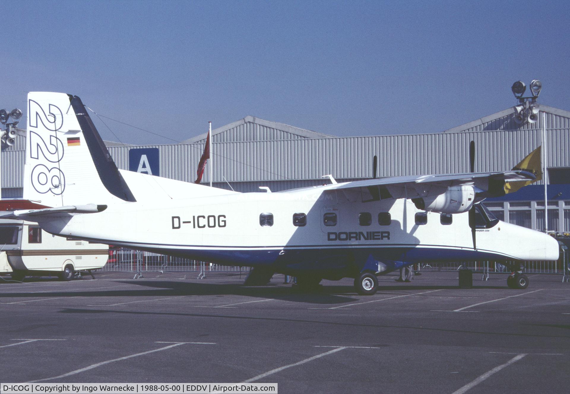 D-ICOG, 1982 Dornier 228-100 C/N 7001, Dornier 228-100 demonstrator at the Internationale Luftfahrtausstellung ILA, Hannover 1988