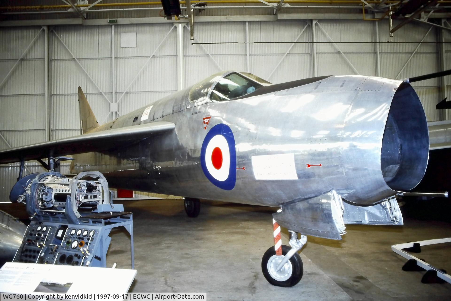 WG760, 1954 English Electric P.1A C/N 95001, A visit to Cosford in 1997.