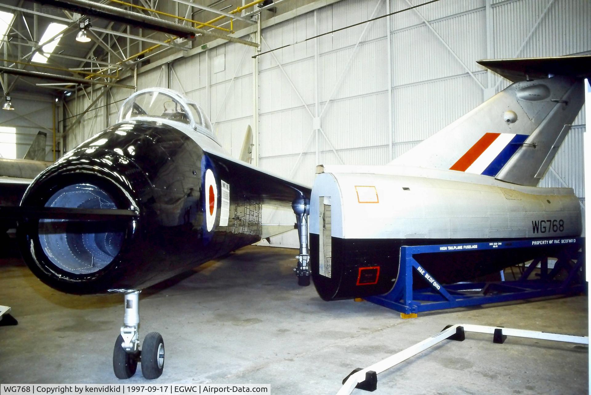 WG768, 1952 Short SB.5 C/N SH1605, A visit to Cosford in 1997.