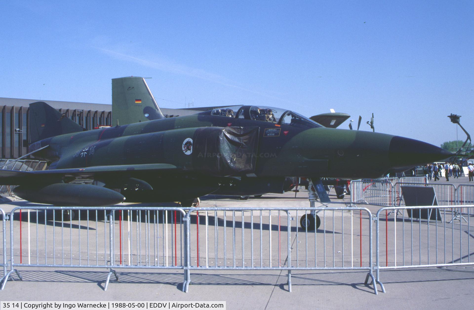 35 14, 1969 McDonnell Douglas RF-4E Phantom II C/N 4022, McDonnell Douglas RF-4E Phantom II of the Luftwaffe (German Air Force) at the Internationale Luftfahrtausstellung ILA, Hannover 1988