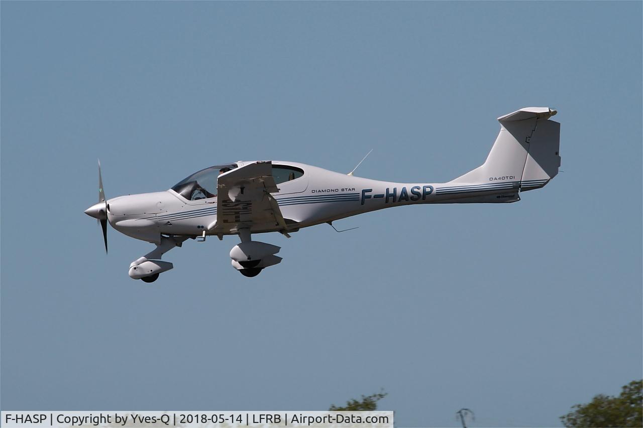F-HASP, 2007 Diamond DA-40 Diamond Star C/N 40.281, Diamond DA-40 Diamond Star, Short approach rwy 25L, Brest-Bretagne airport (LFRB-BES)