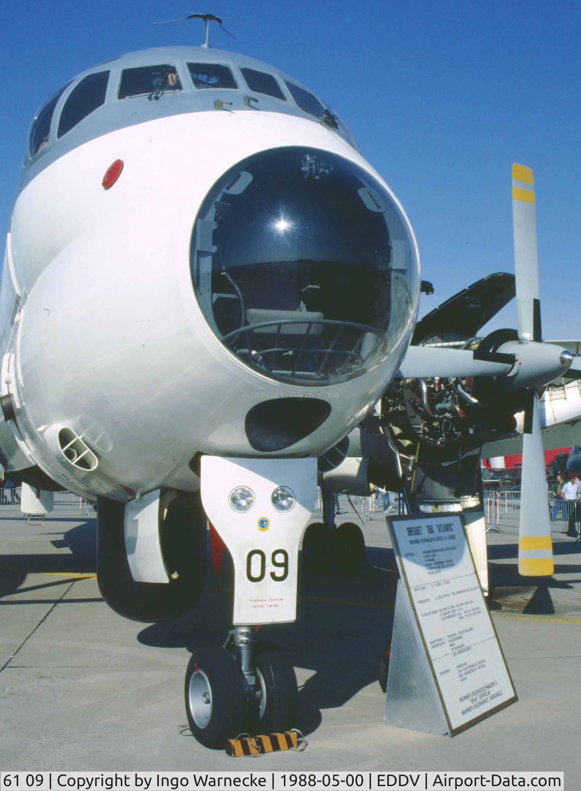 61 09, Breguet 1150 Atlantic C/N 18, Breguet Br.1150 Atlantic of the Marineflieger (German Navy) at the Internationale Luftfahrtausstellung ILA, Hannover 1988