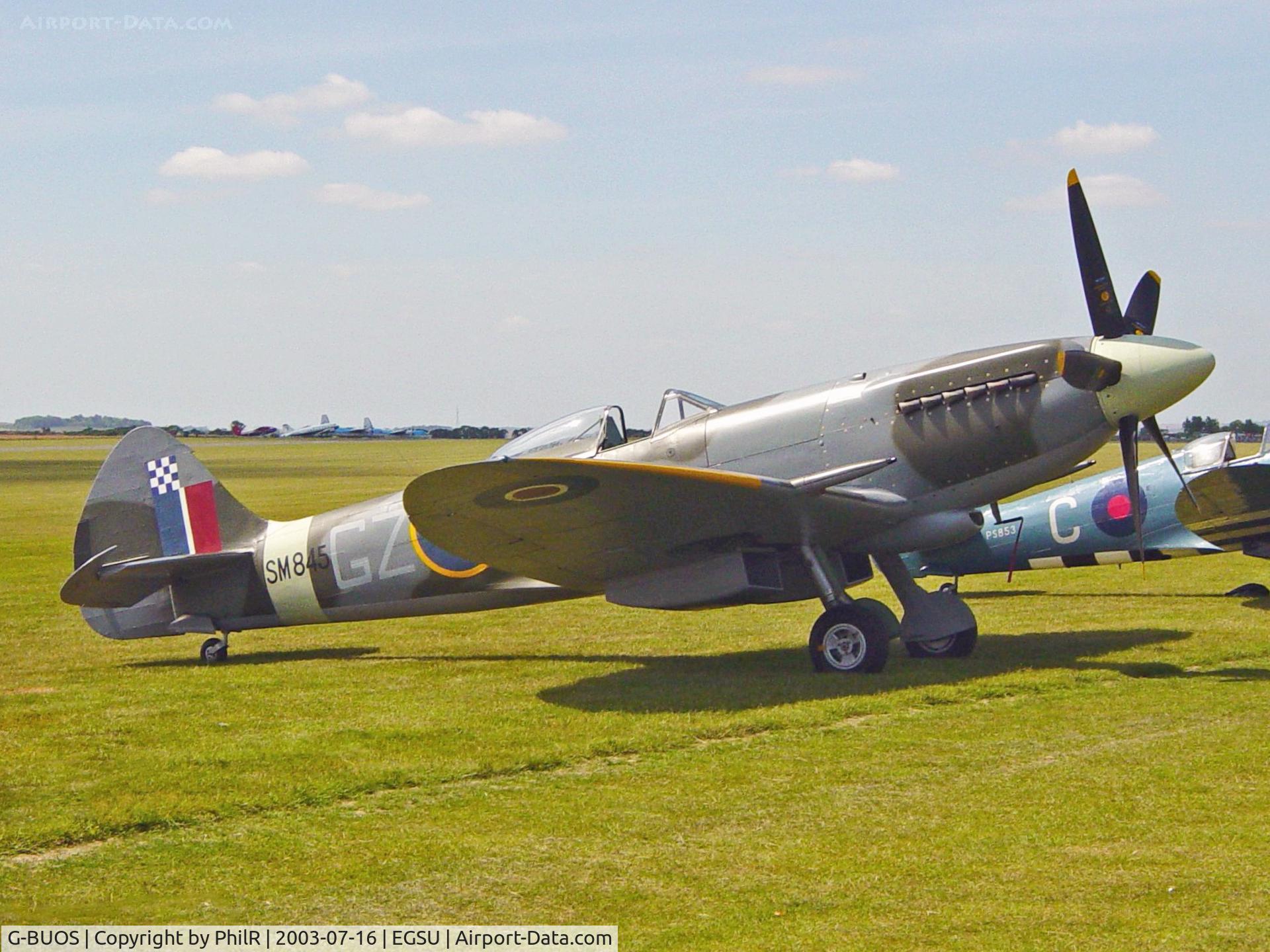 G-BUOS, 1945 Supermarine 394 Spitfire FR.XVIIIe C/N 6S/672224, SM845 1945 Spitfire XVIIIe Duxford