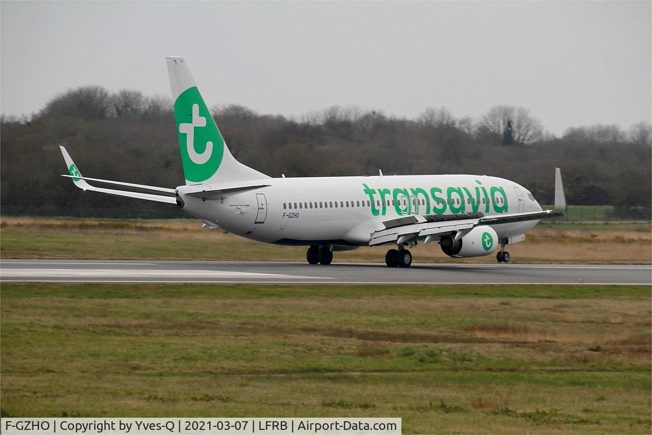 F-GZHO, 2015 Boeing 737-8K2 C/N 43880, Boeing 737-8K2, Landing rwy 07R, Brest Bretagne Airport (LFRB-BES)