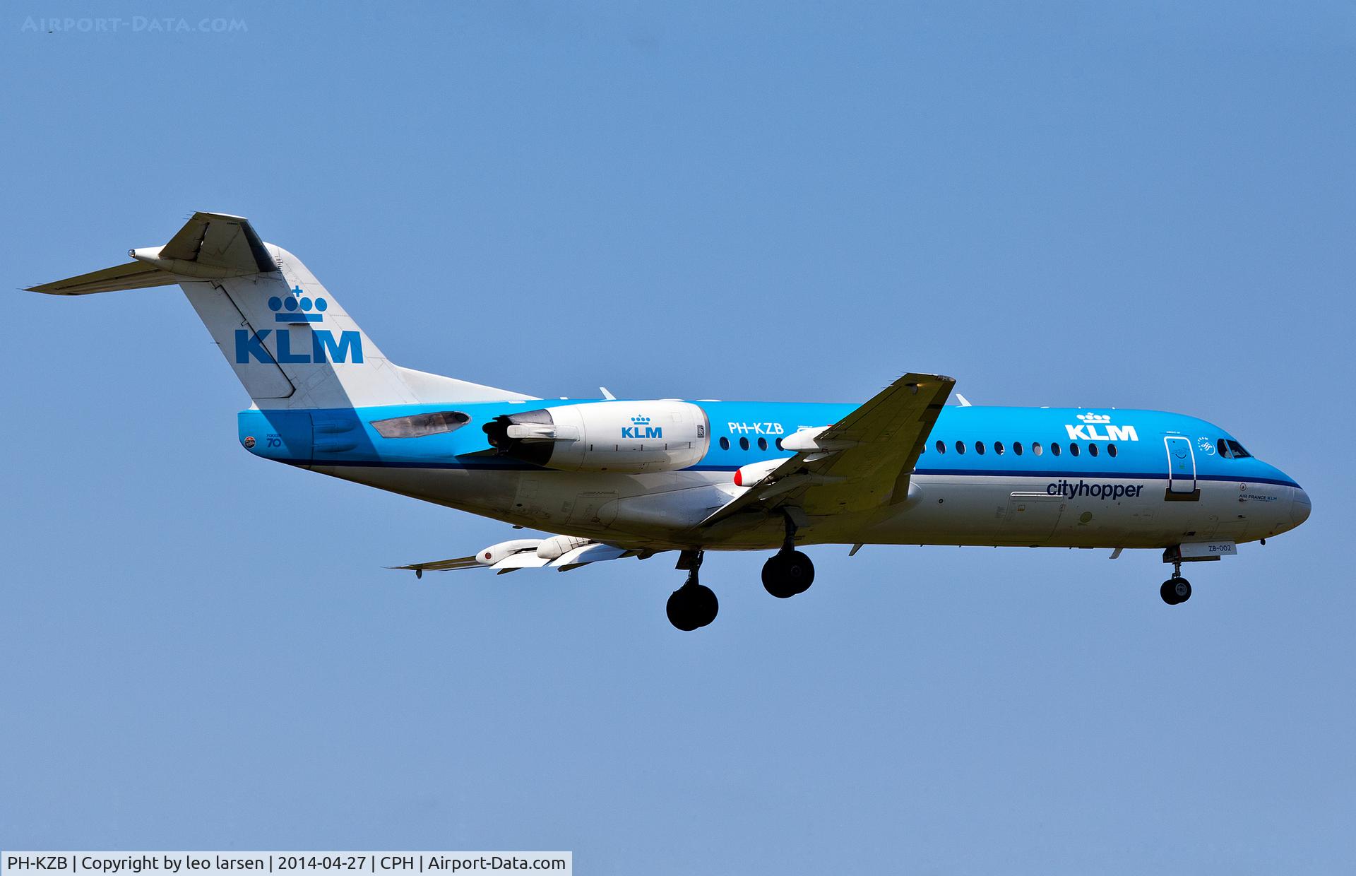 PH-KZB, 1996 Fokker 70 (F-28-070) C/N 11562, Copenhagen 27.4,2014
