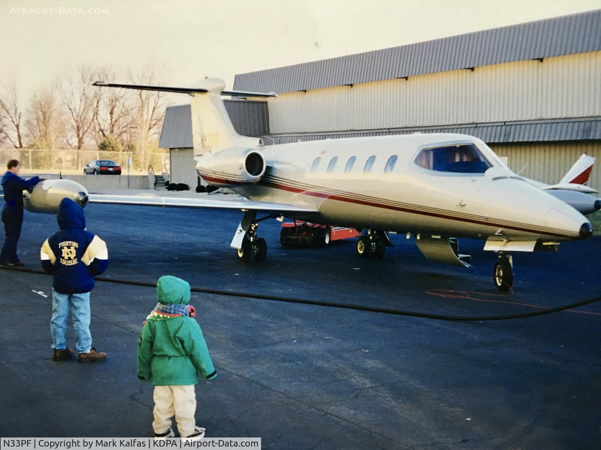 N33PF, 1969 Learjet 25 C/N 028, Learjet 25 N33PF on the ramp getting ready to depart at DuPage Airport - KDPA