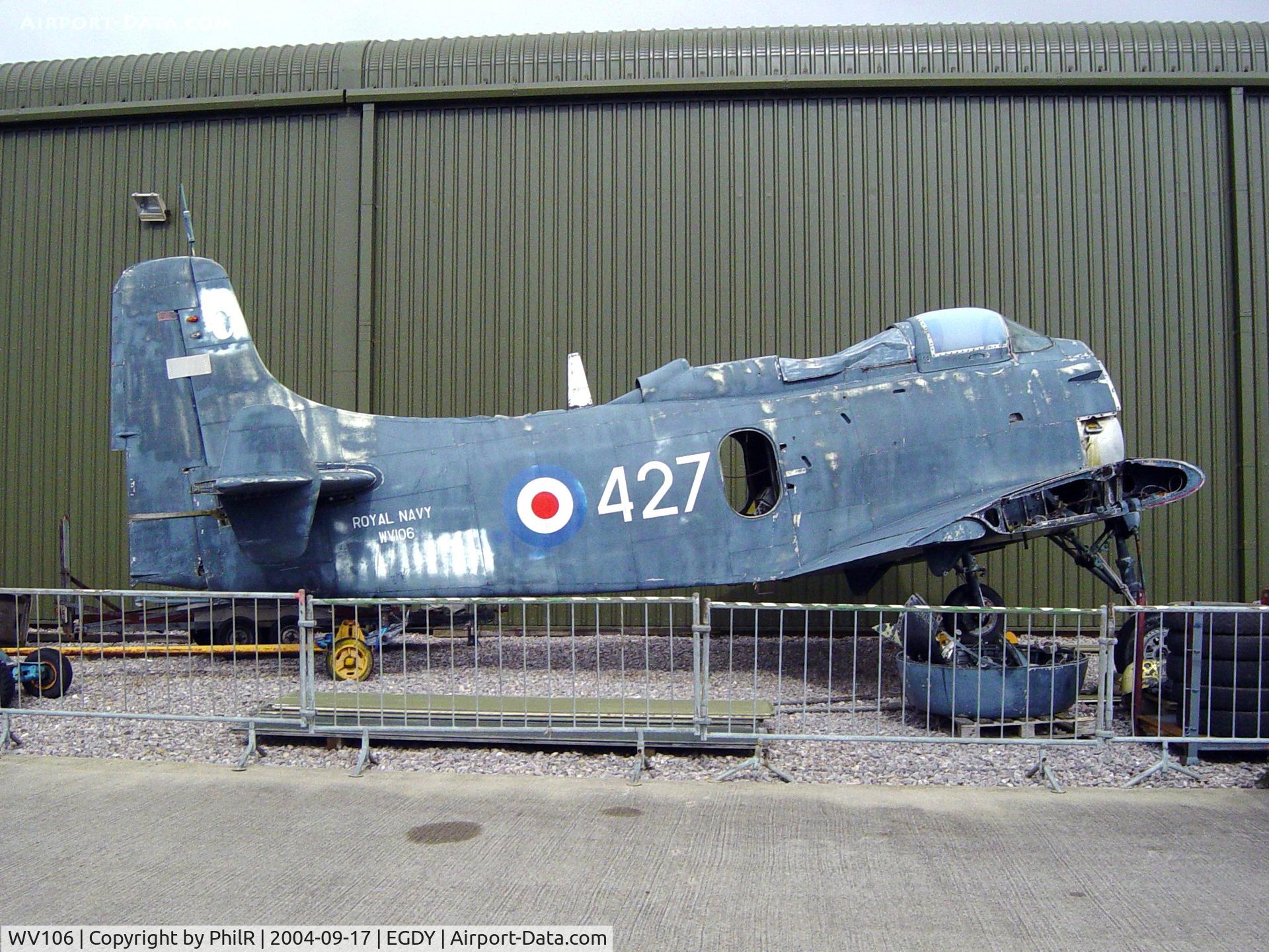 WV106, 1950 Douglas Skyraider AEW.1 C/N 7392, WV106 1950 Douglas Skyraider AEW1 FAA museum store  Yeovilton