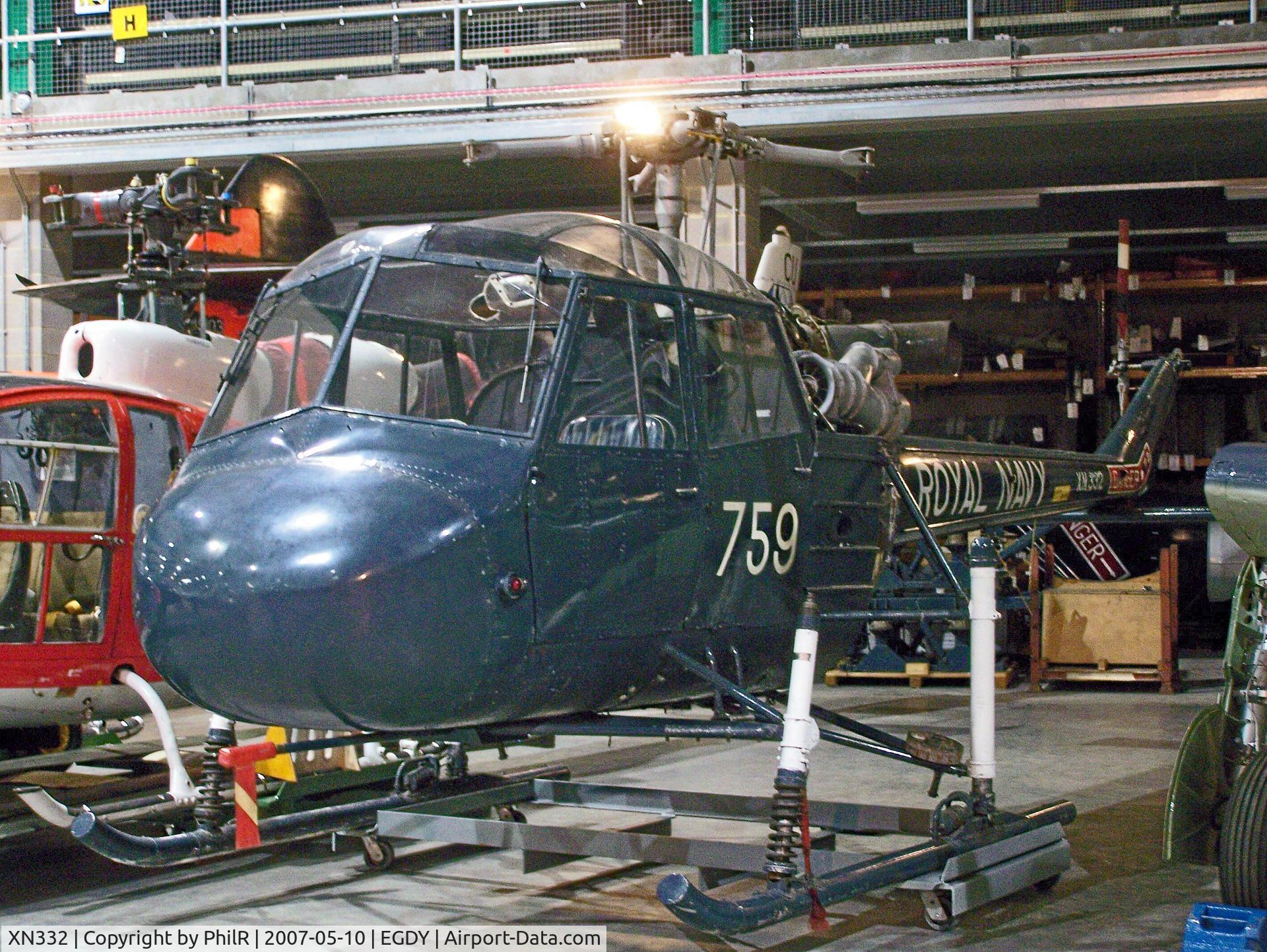 XN332, 1958 Saunders-Roe P531-1 C/N S2/5268, XN332 (G-APNV) SARO P531 FAA Museum store RNAS Yeovilton