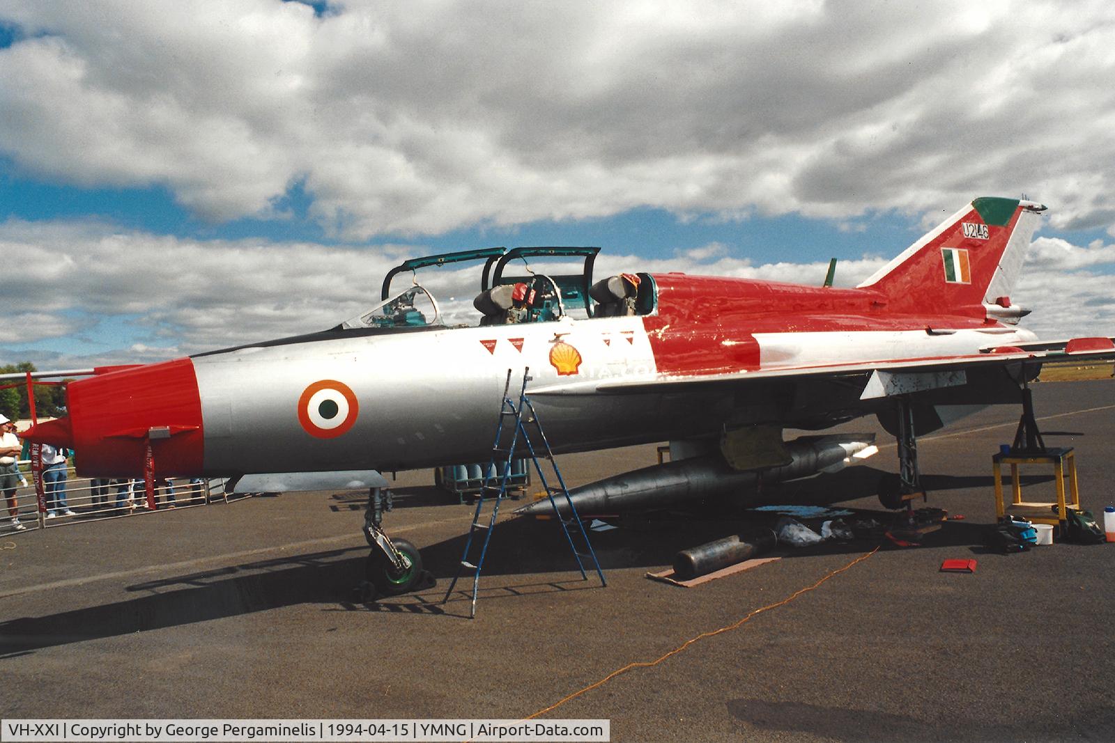 VH-XXI, 1969 Mikoyan-Gurevich MiG-21UM C/N 516905011, Mangalore, VIC.