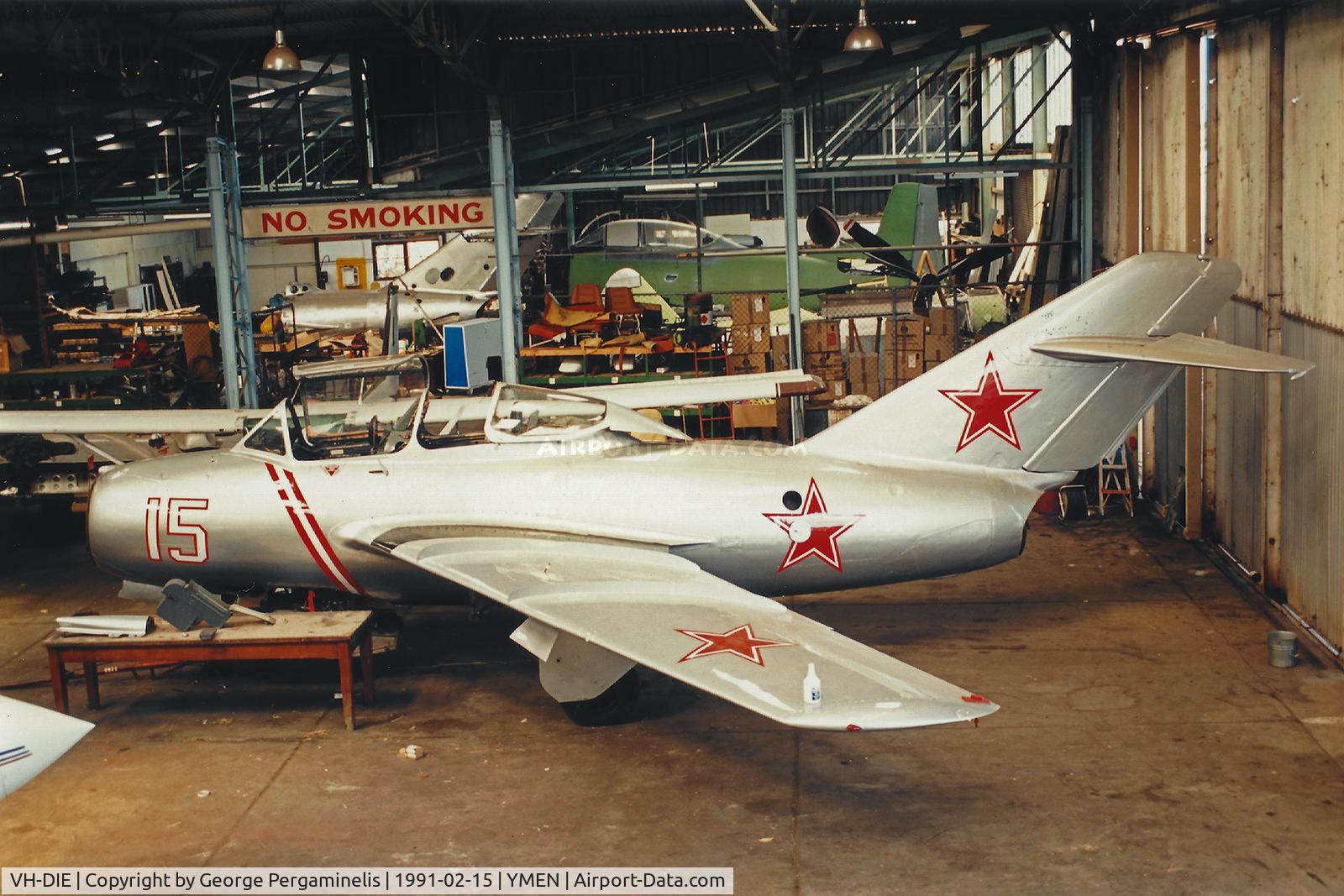 VH-DIE, 1955 Mikoyan-Gurevich MiG-15UTI C/N 3804, Under restoration.