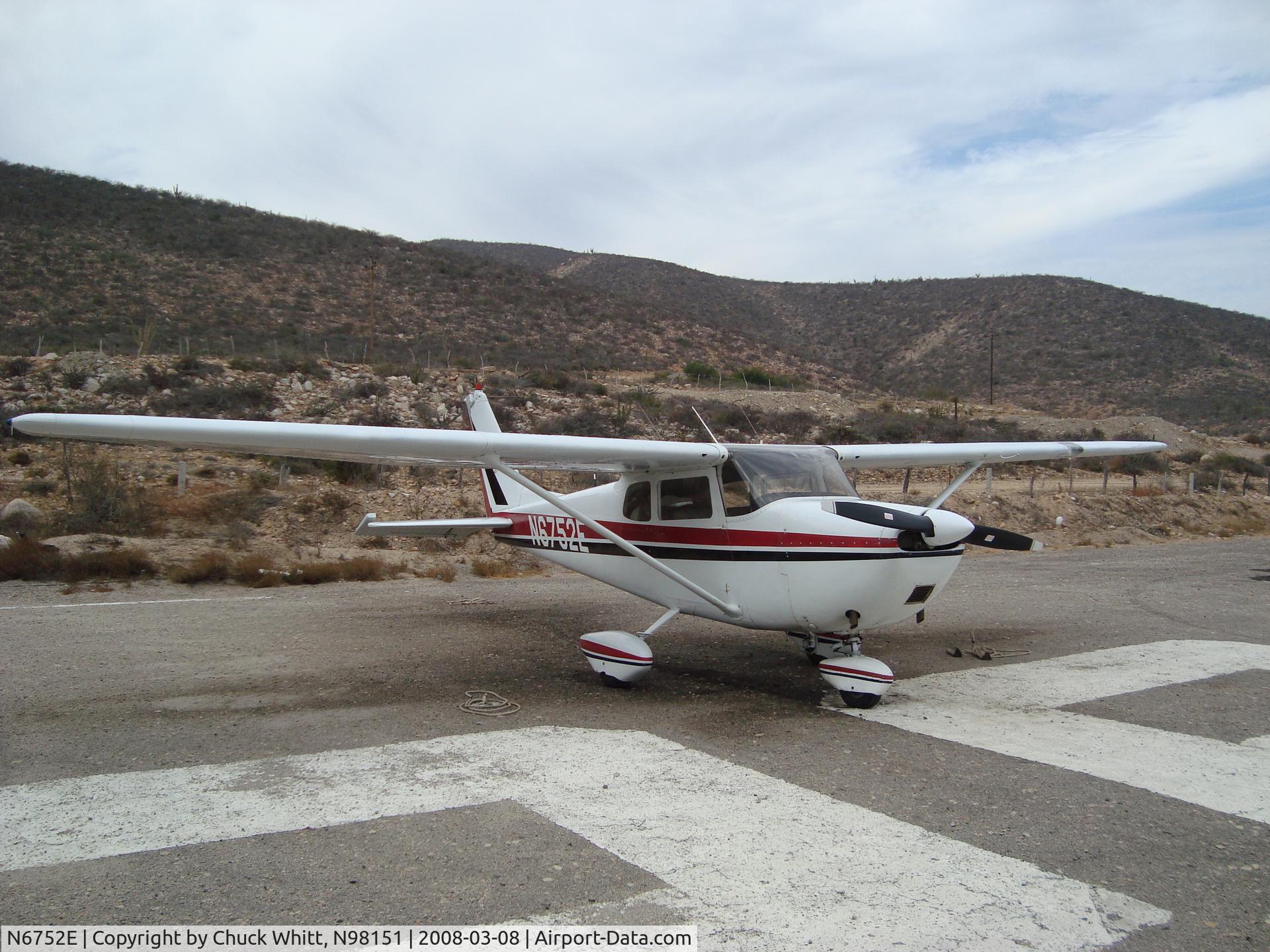 N6752E, 1959 Cessna 175A Skylark C/N 56252, N6725E at the Punta Pescadero airport just north of Los Barriles, Baja California Sur, Mexico. Taken on March 8, 2009. Owned by Alan ???, a friend of a friend of mine in Mexico.