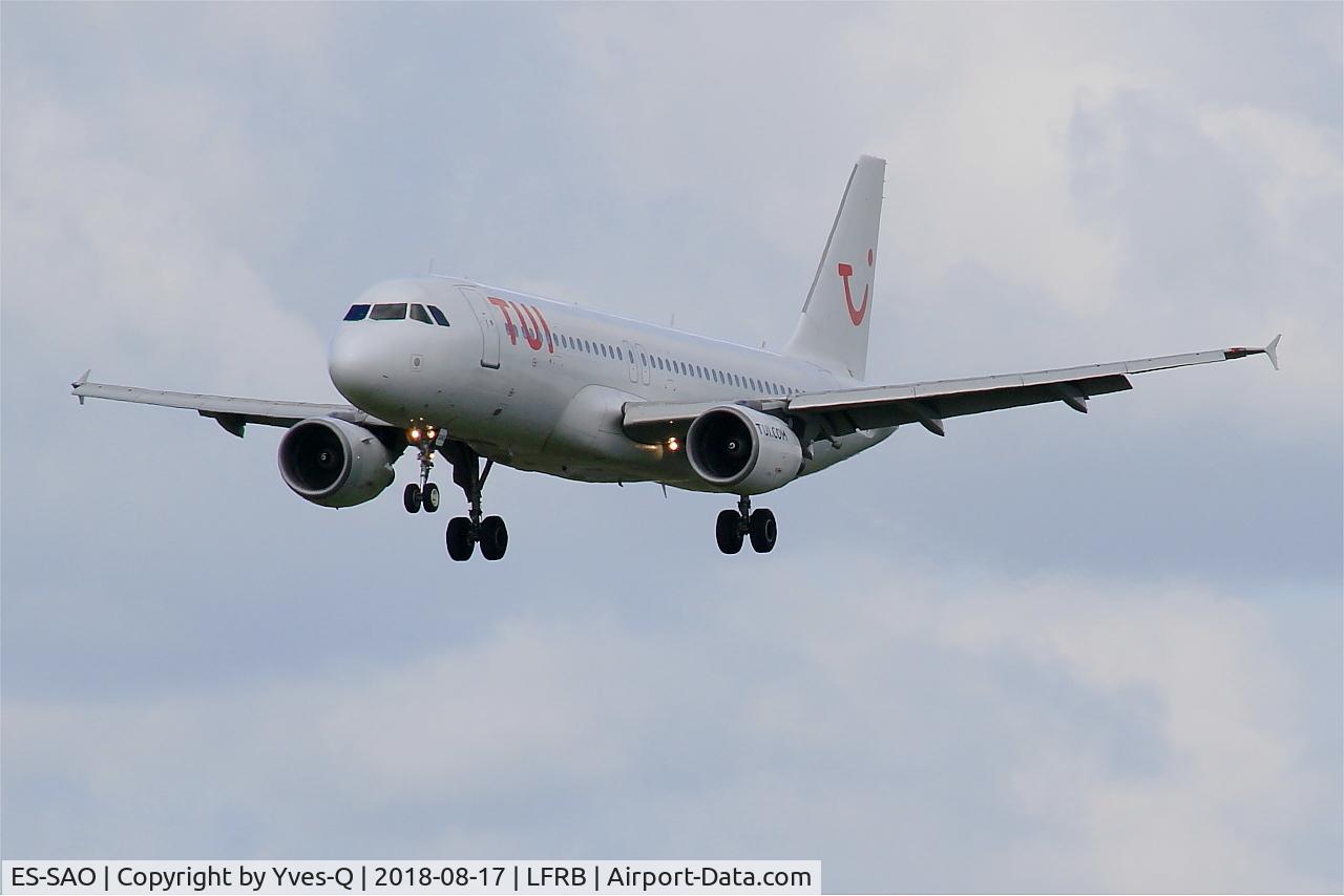 ES-SAO, 1998 Airbus A320-214 C/N 0936, Airbus A320-214, On final rwy 25L, Brest-Bretagne airport (LFRB-BES)