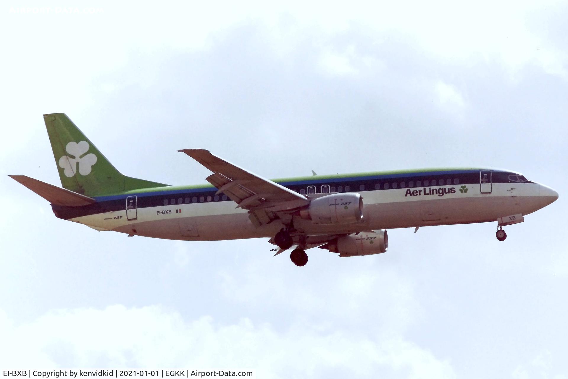 EI-BXB, 1989 Boeing 737-448 C/N 24521, At London Gatwick early 1992.