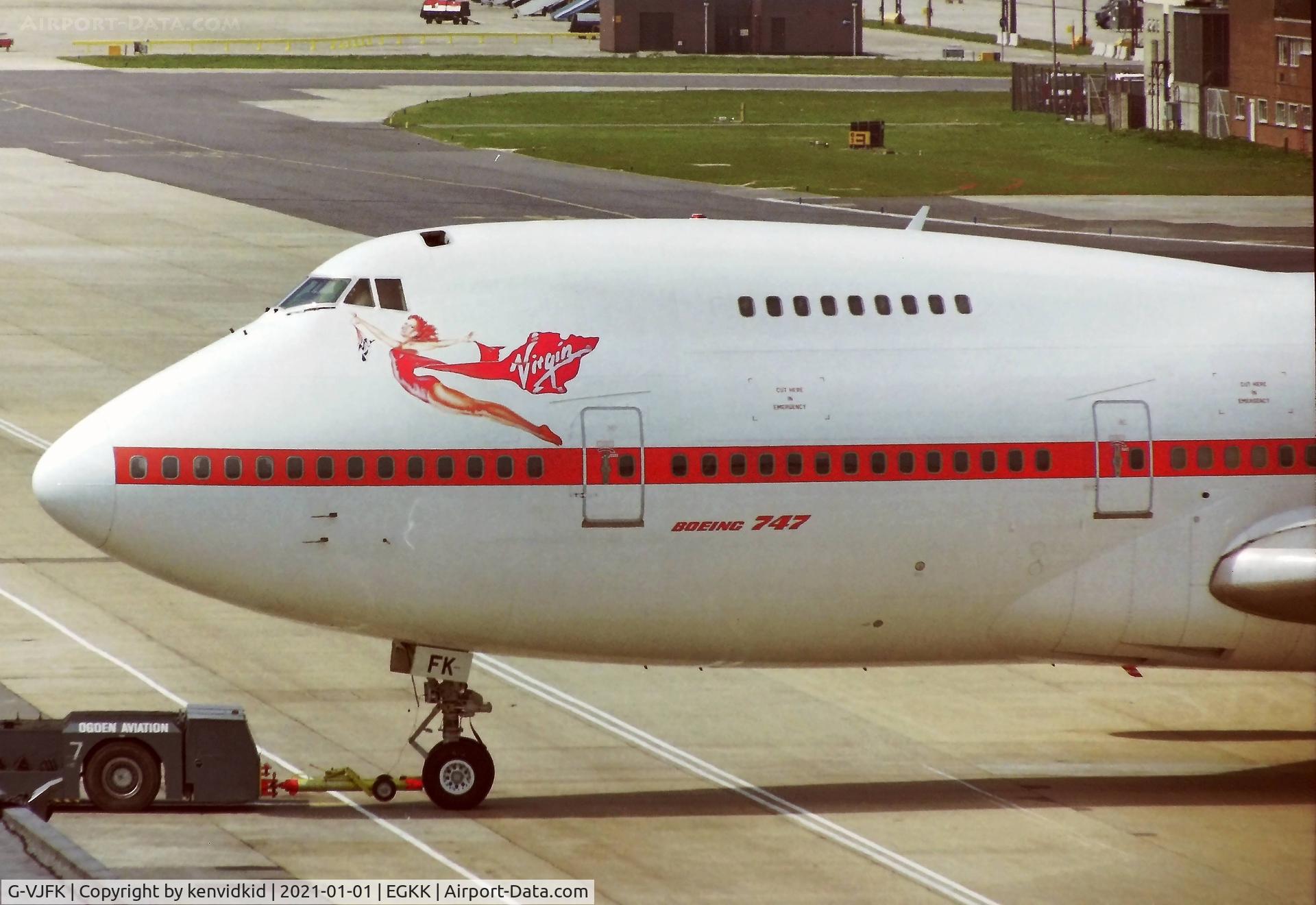 G-VJFK, 1974 Boeing 747-238B C/N 20842, At London Gatwick early 1992.
