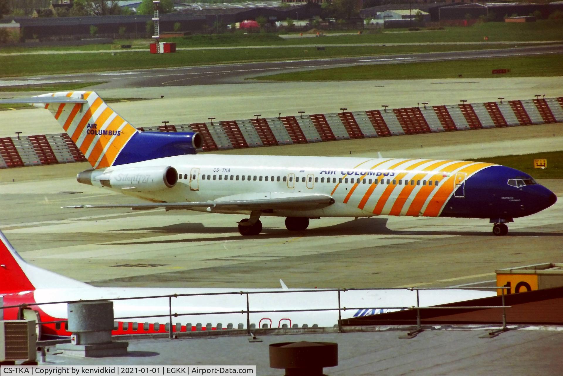 CS-TKA, 1973 Boeing 727-2J4 C/N 20765, At London Gatwick early 1992.