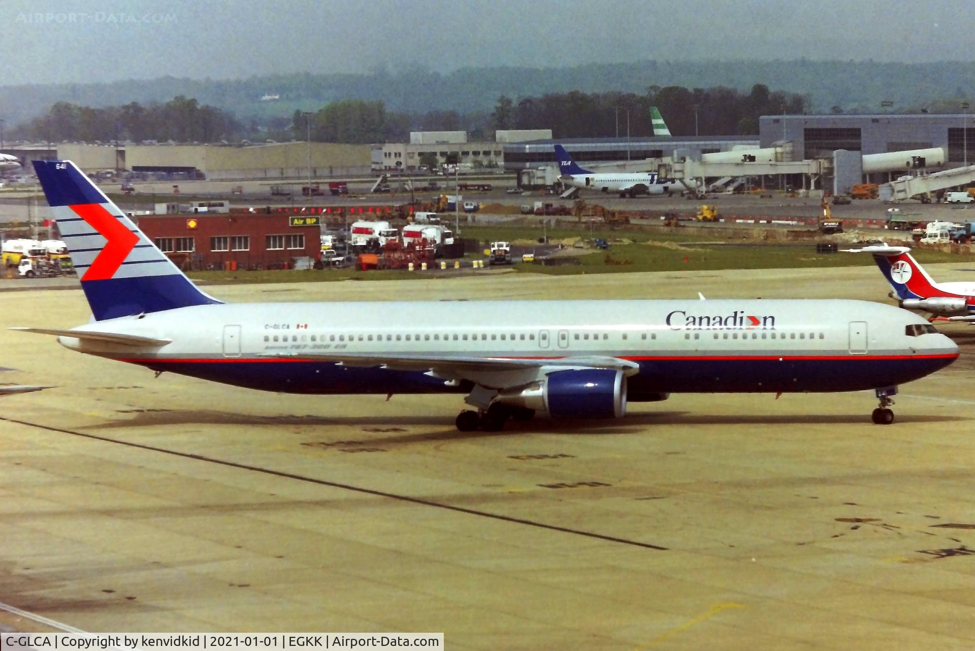 C-GLCA, 1991 Boeing 767-375 C/N 25120, At London Gatwick early 1992.