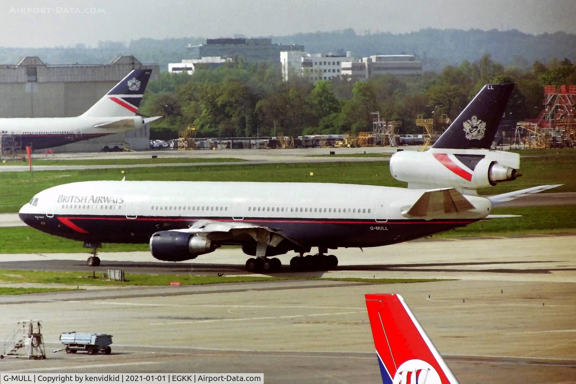 G-MULL, 1979 McDonnell Douglas DC-10-30F C/N 47888, At London Gatwick early 1992.