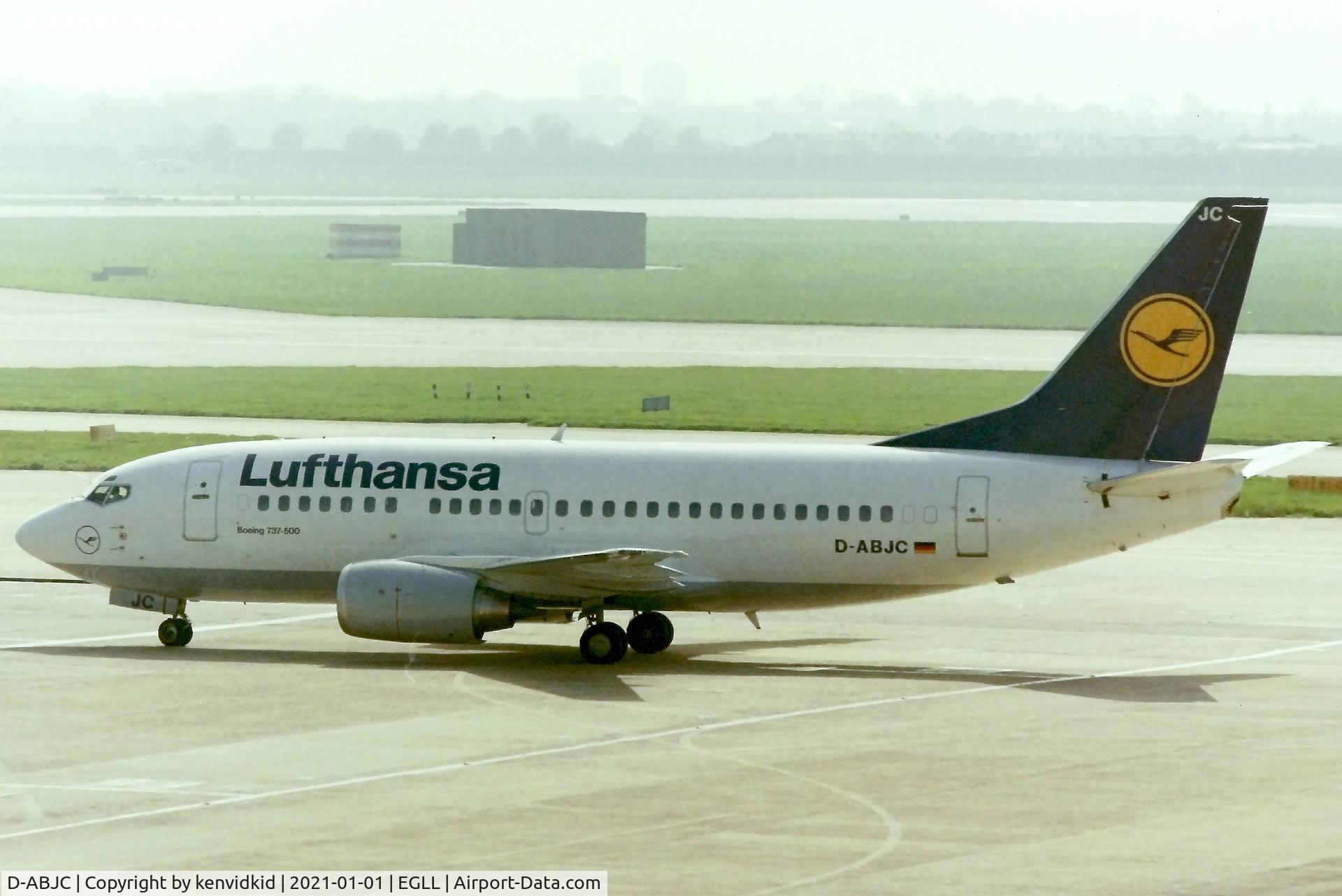 D-ABJC, 1991 Boeing 737-530 C/N 25272, At London Heathrow early 1990''s