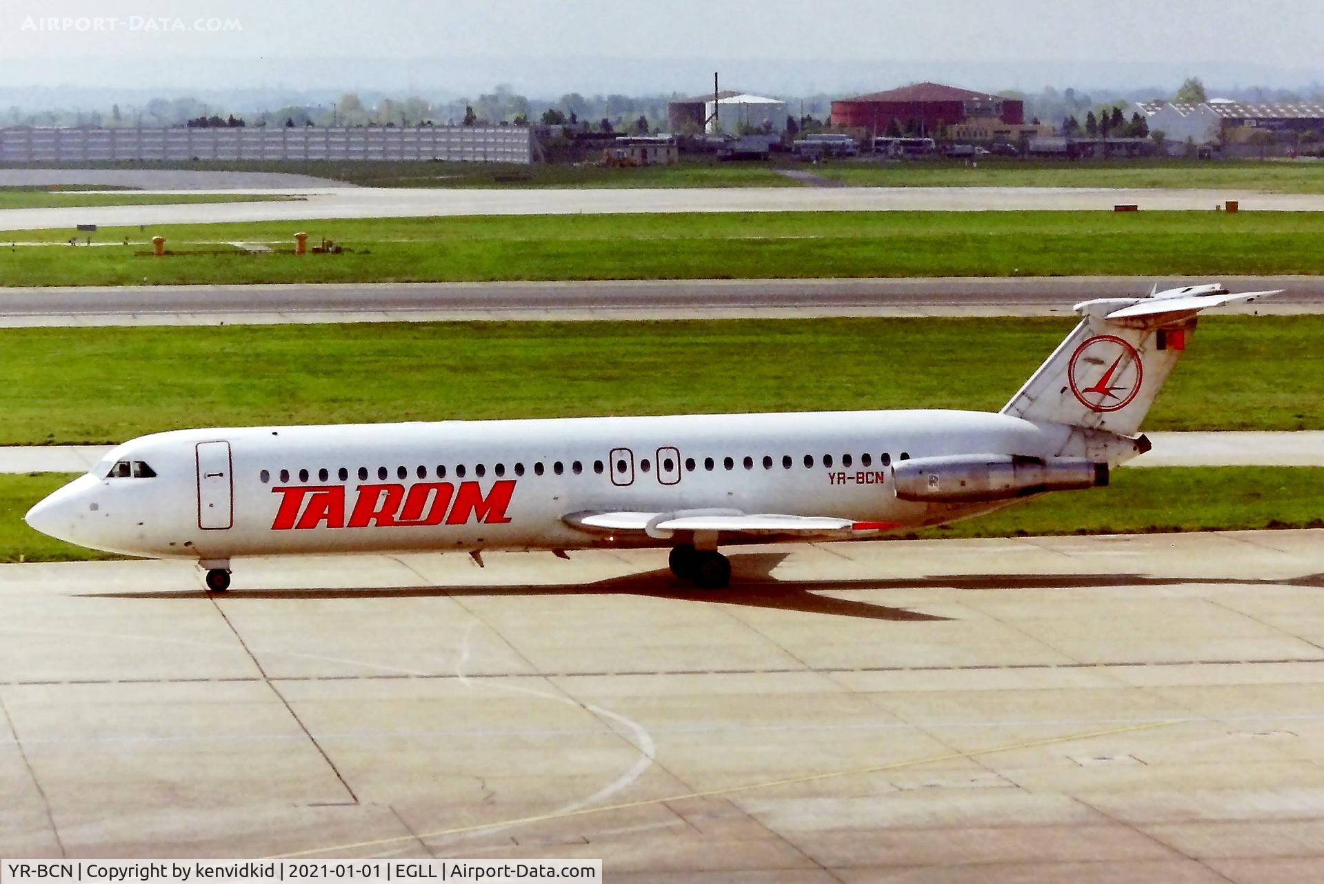 YR-BCN, 1980 BAC 111-525FT One-Eleven C/N BAC.266, At London Heathrow early 1990''s