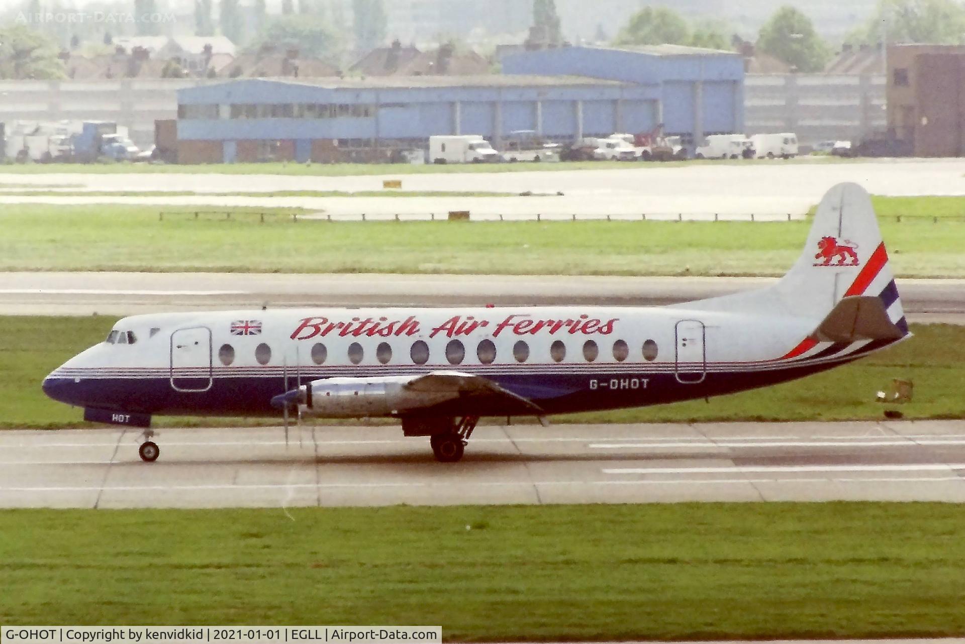 G-OHOT, 1958 Vickers Viscount 813 C/N 349, At London Heathrow early 1990''s