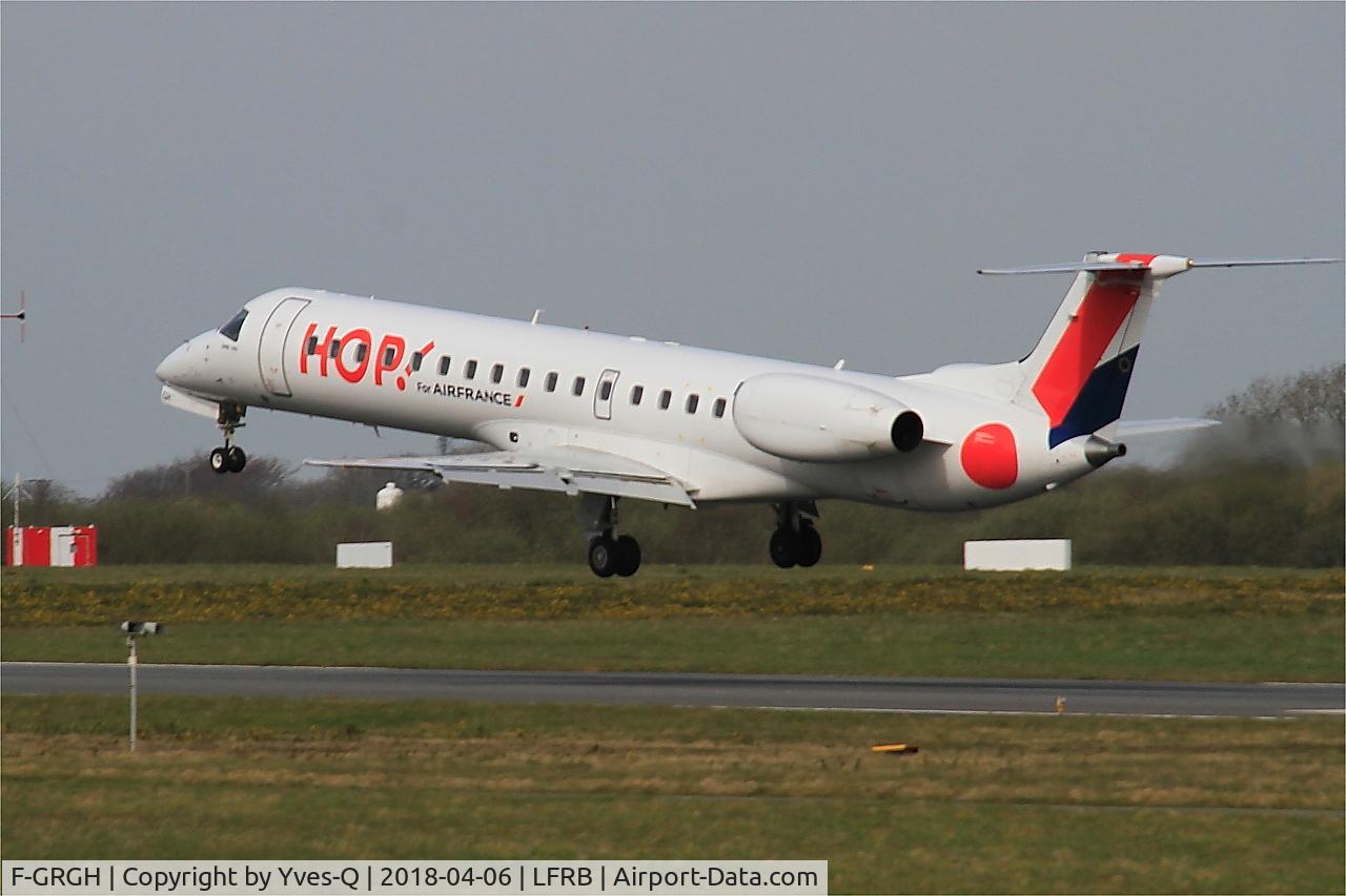 F-GRGH, 1999 Embraer EMB-145EU (ERJ-145EU) C/N 145120, Embraer EMB-145EU, Landing rwy 25L, Brest-Bretagne airport (LFRB-BES)