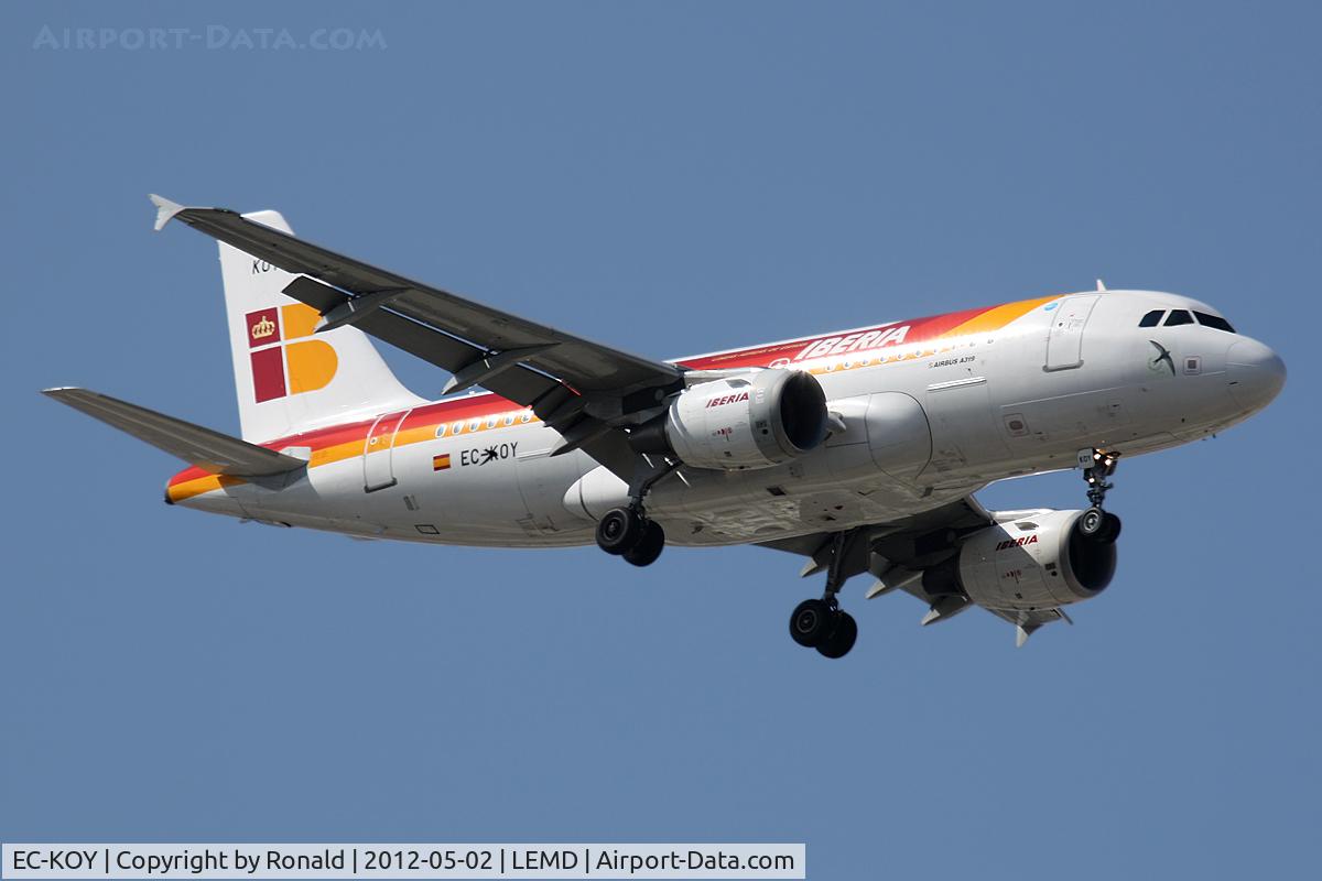 EC-KOY, 2008 Airbus A319-111 C/N 3443, at mad