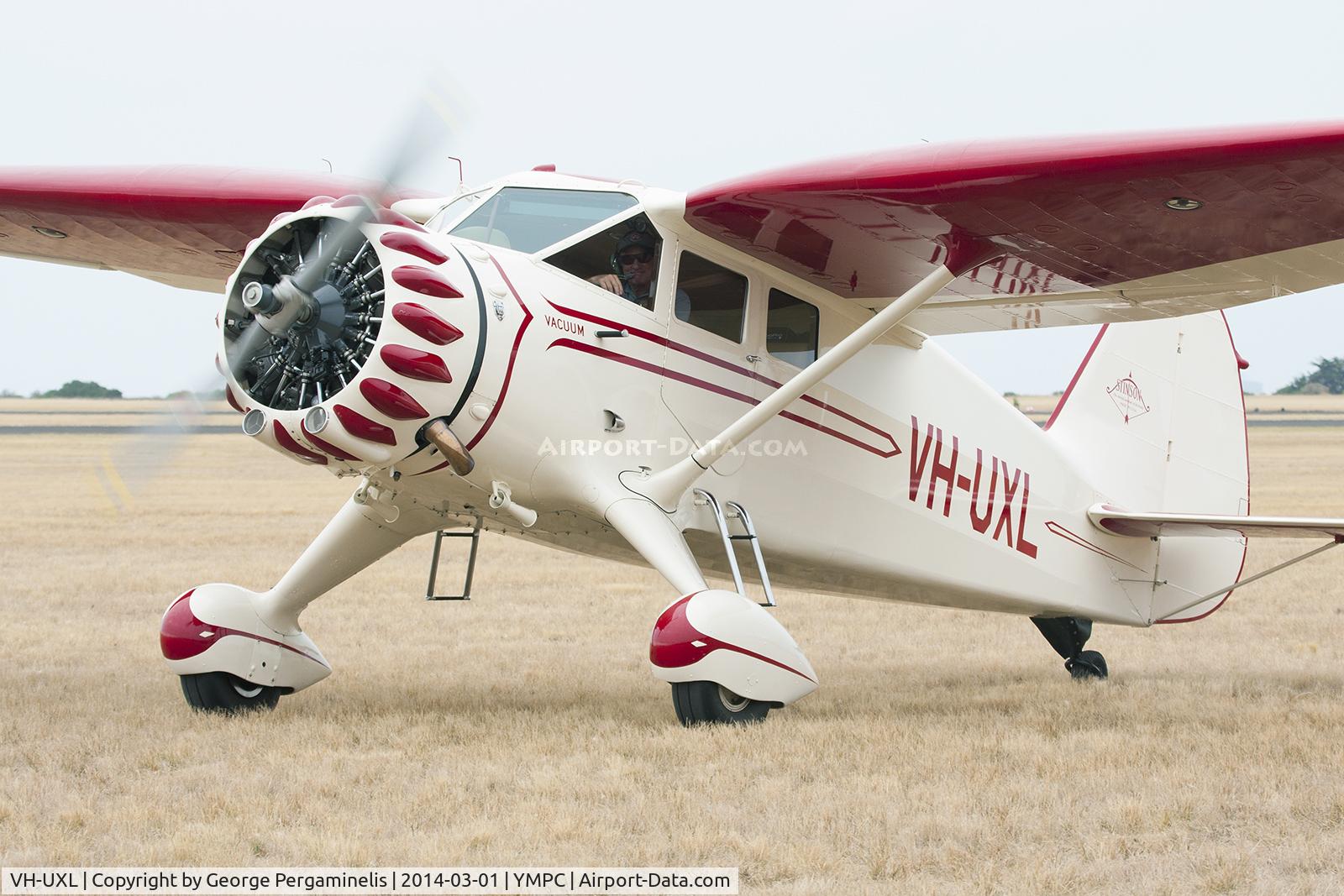 VH-UXL, 1936 Stinson SR-8C Reliant C/N 9766, Airshow.