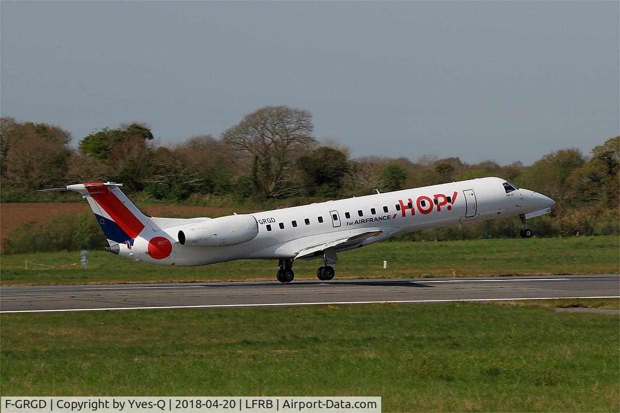 F-GRGD, 1998 Embraer EMB-145EU (ERJ-145EU) C/N 145043, Embraer ERJ-145EU, Landing rwy 07R, Brest-Bretagne airport (LFRB-BES)