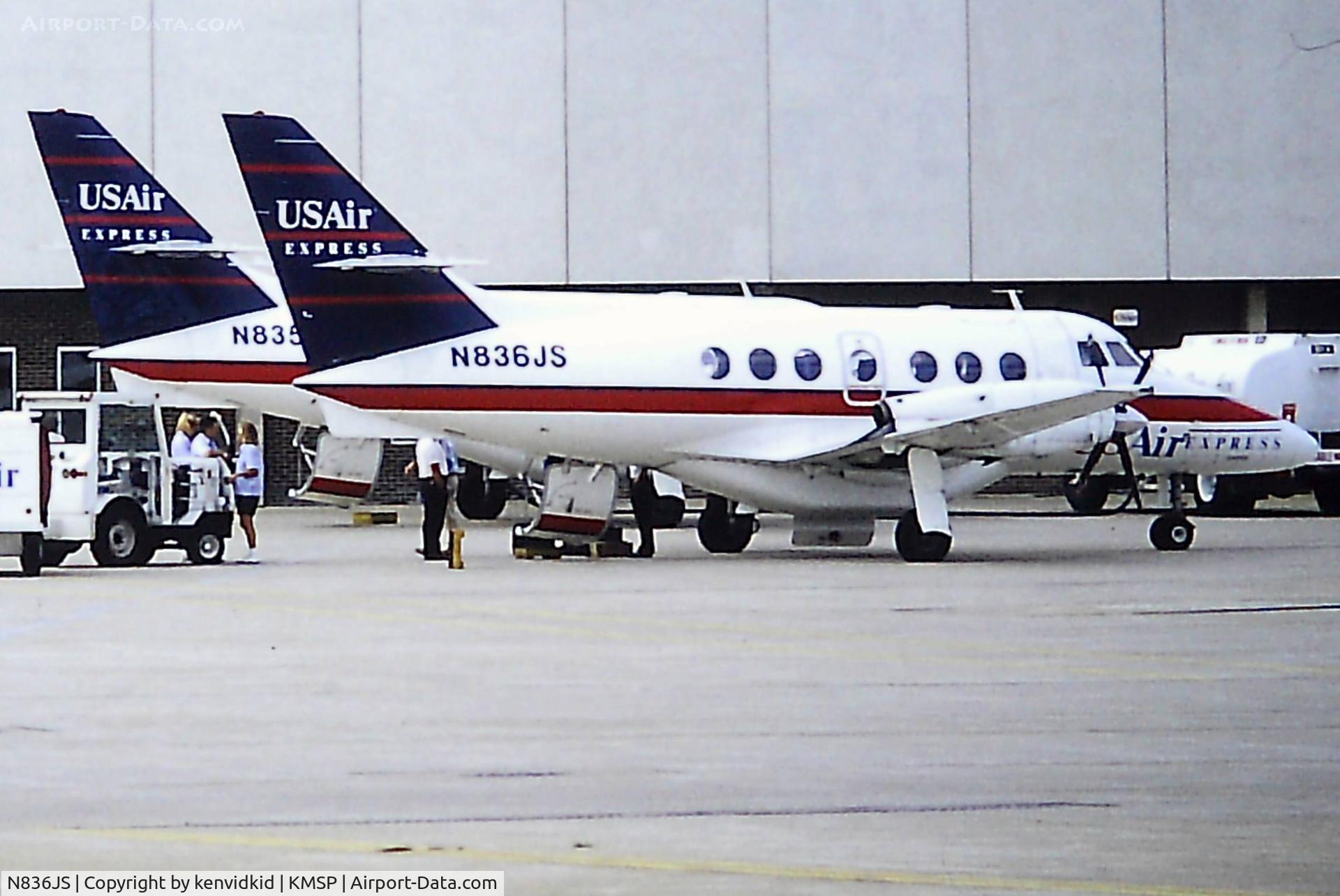 N836JS, 1987 British Aerospace BAe-3102 Jetstream 31 C/N 744, At Minneapolis St Paul (MSP) 1993.