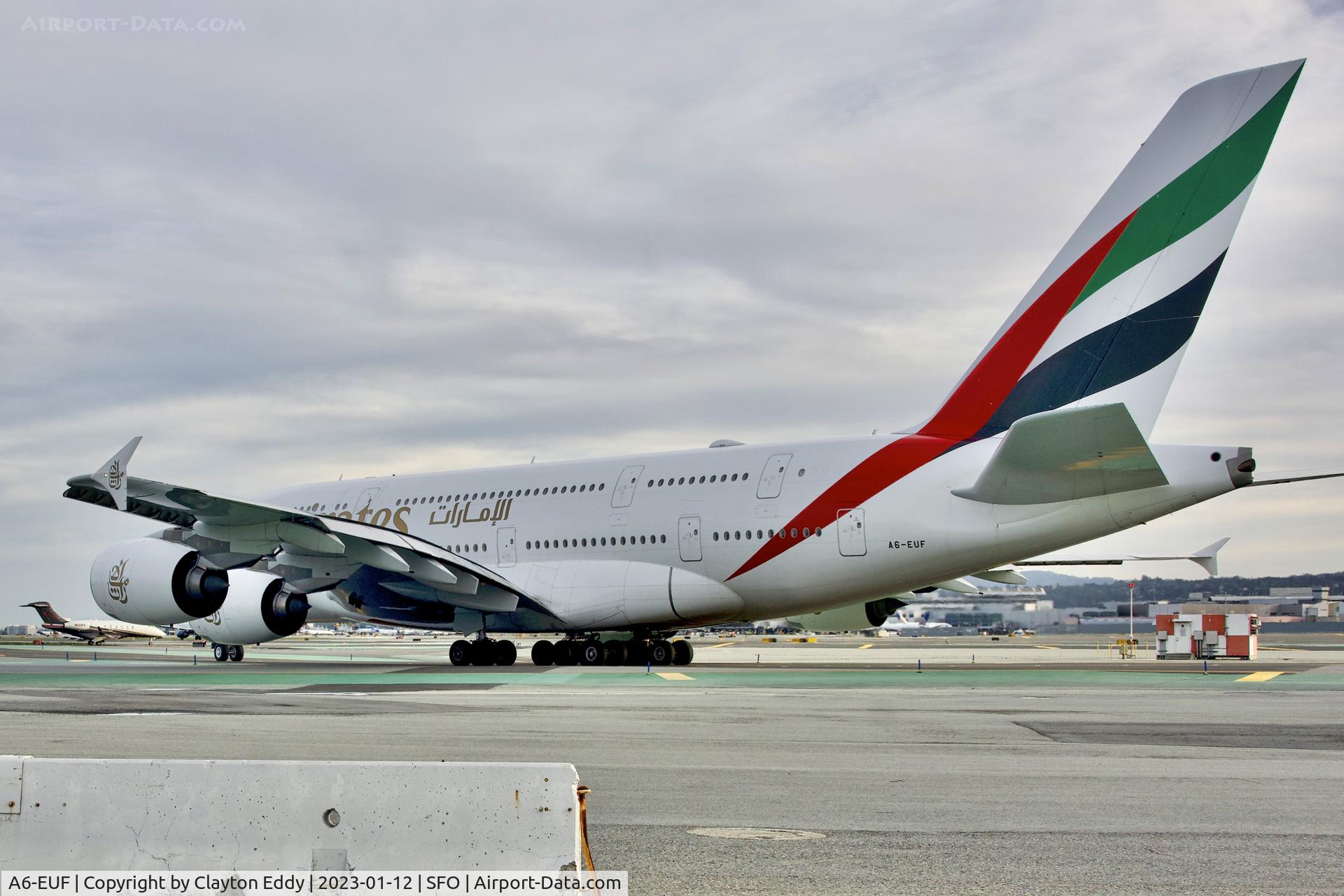 A6-EUF, 2016 Airbus A380-861 C/N 218, SFO 2023.
