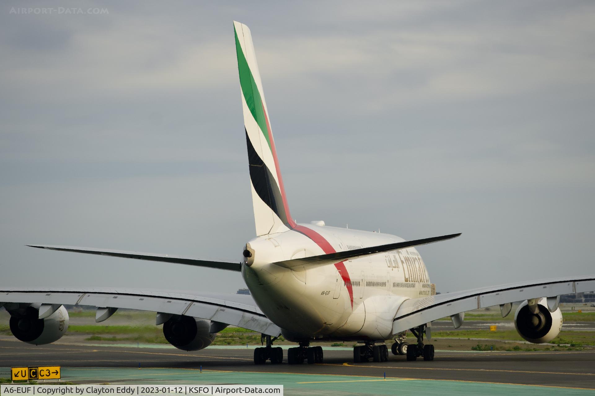 A6-EUF, 2016 Airbus A380-861 C/N 218, SFO 2023.