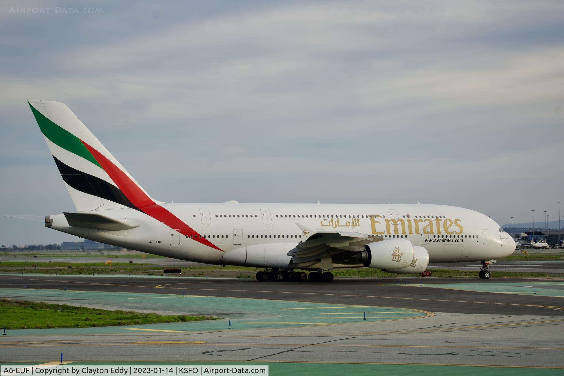 A6-EUF, 2016 Airbus A380-861 C/N 218, SFO 2023.