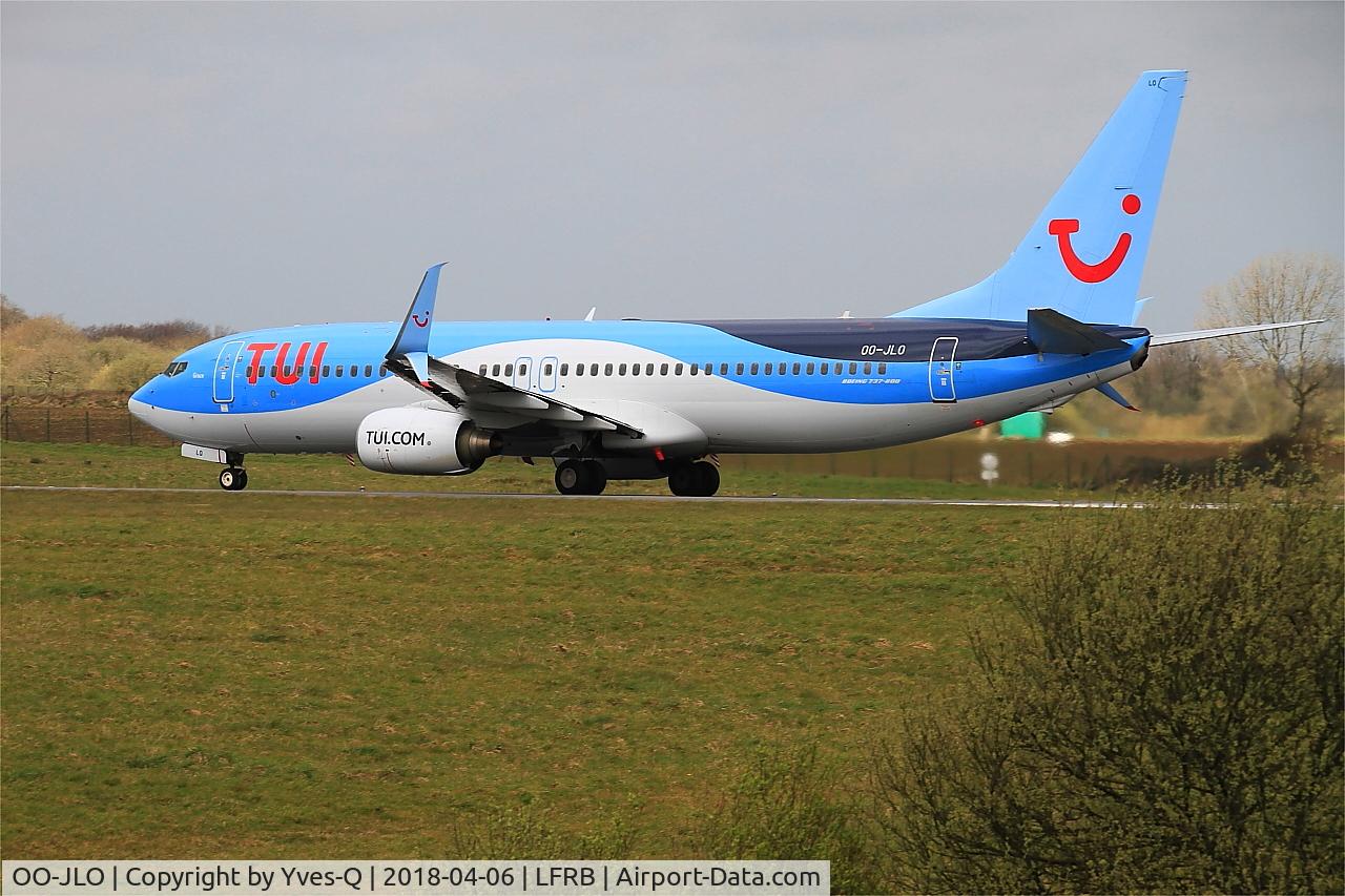 OO-JLO, 2007 Boeing 737-8K5 C/N 34692, Boeing 737-8K5, Take off run rwy 25L, Brest-Bretagne airport (LFRB-BES)