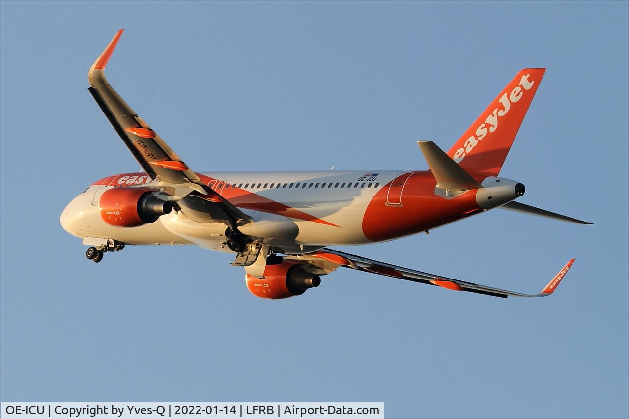 OE-ICU, 2014 Airbus A320-214 C/N 6011, Airbus A320-214, Climbing from rwy 25L, Brest-Bretagne airport (LFRB-BES)