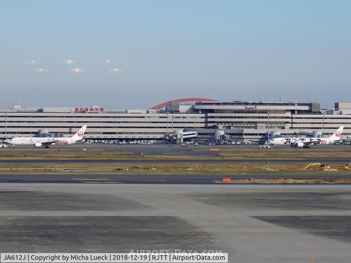 JA612J, Boeing 767-346/ER C/N 33848, Both Disney themed 767s in one shot at Haneda