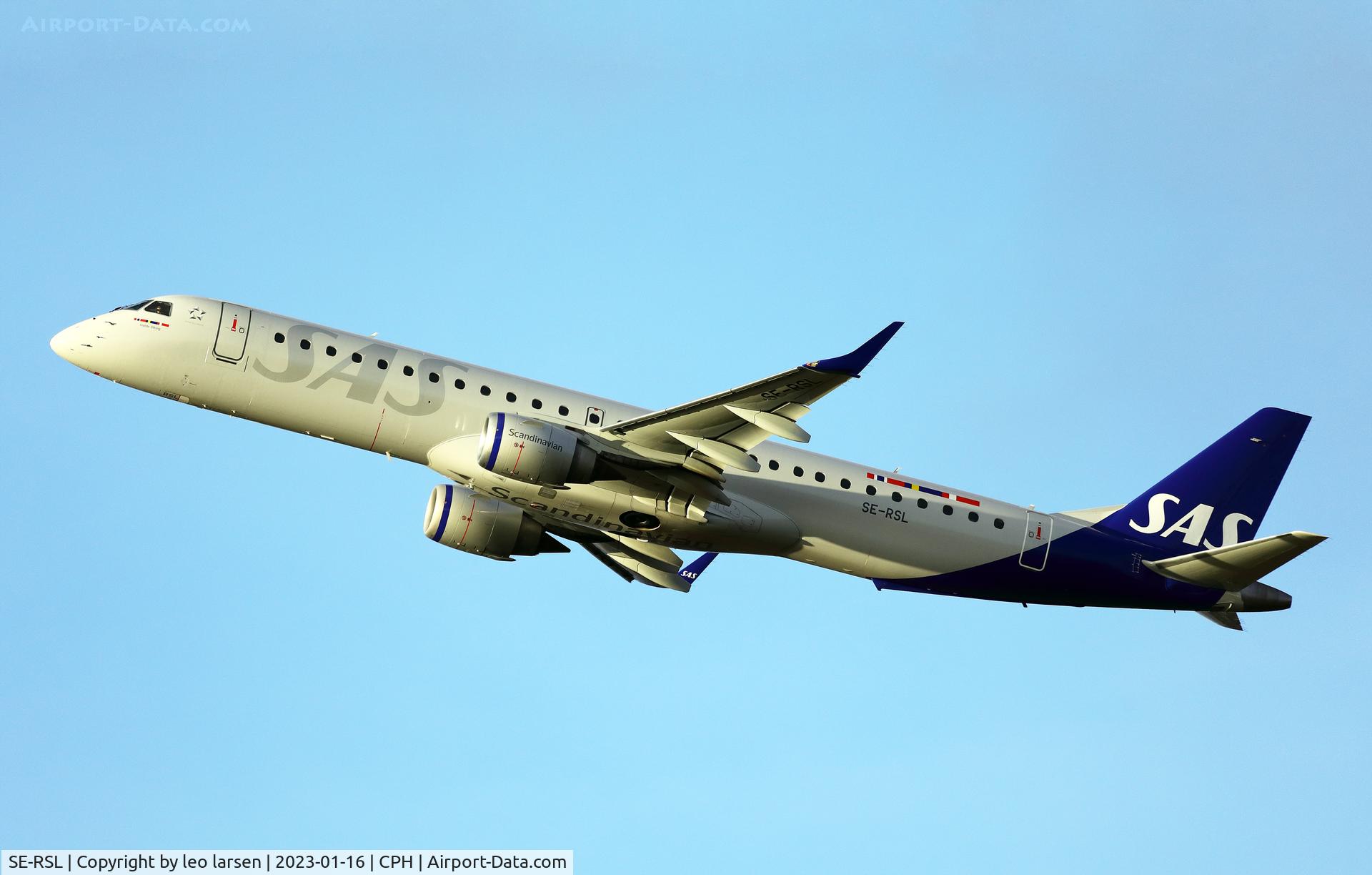 SE-RSL, 2007 Embraer 195LR (ERJ-190-200LR) C/N 1900128, Copenhagen 16.1.2023