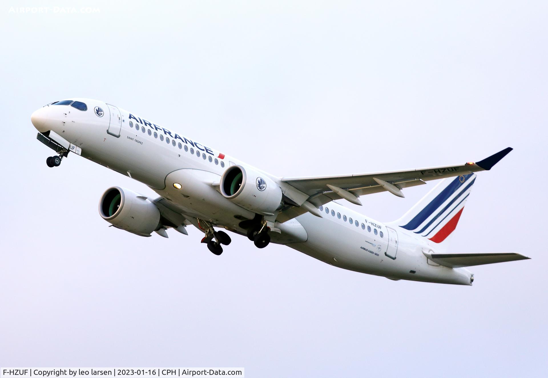 F-HZUF, 2021 Airbus A220-300 C/N 55149, Copenhagen 16.1.2023