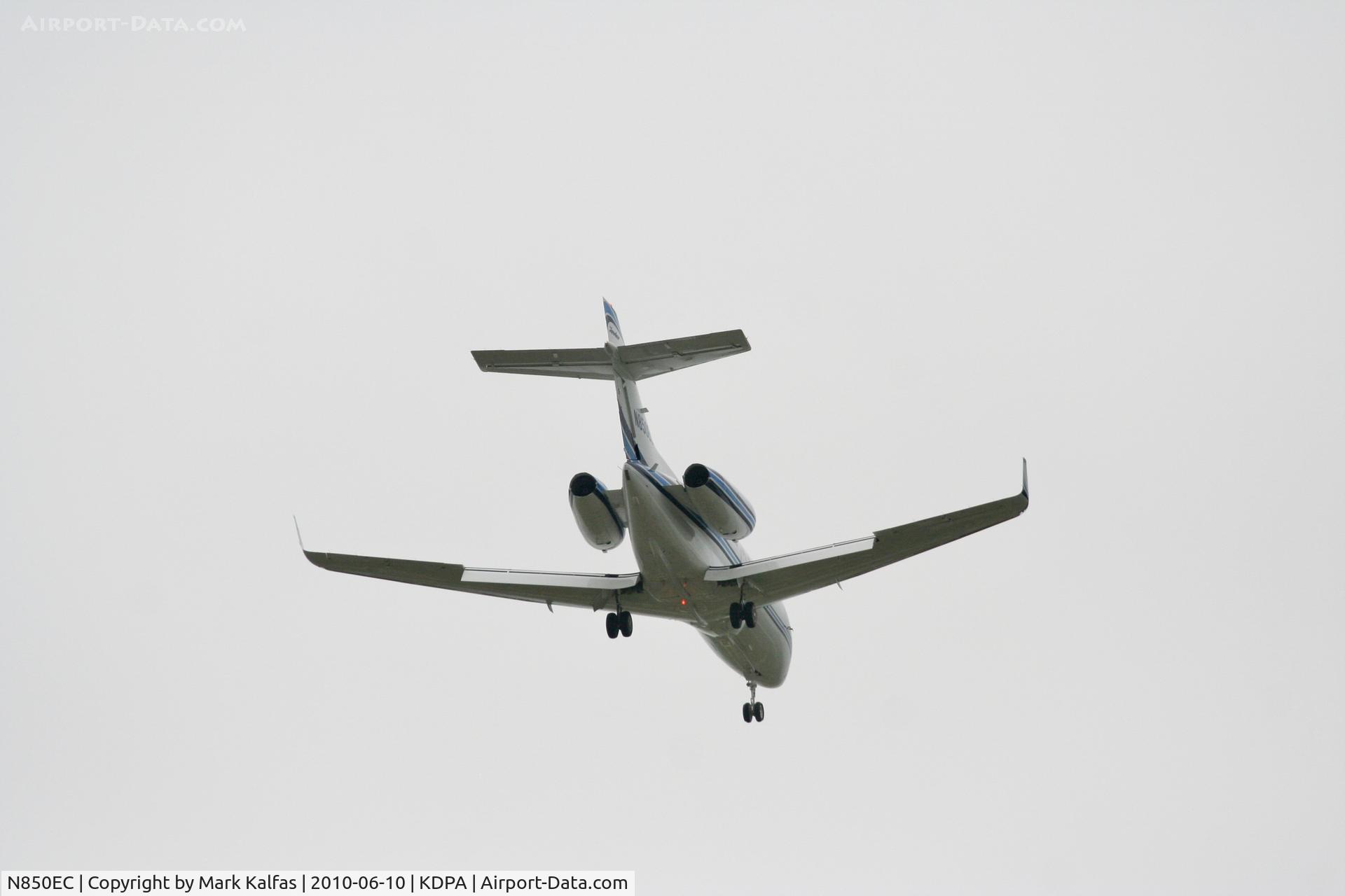 N850EC, 2006 Raytheon Hawker 850XP C/N 258789, Emerson Electric  Raytheon Hawker 850XP, N850EC on approach 2L DPA.