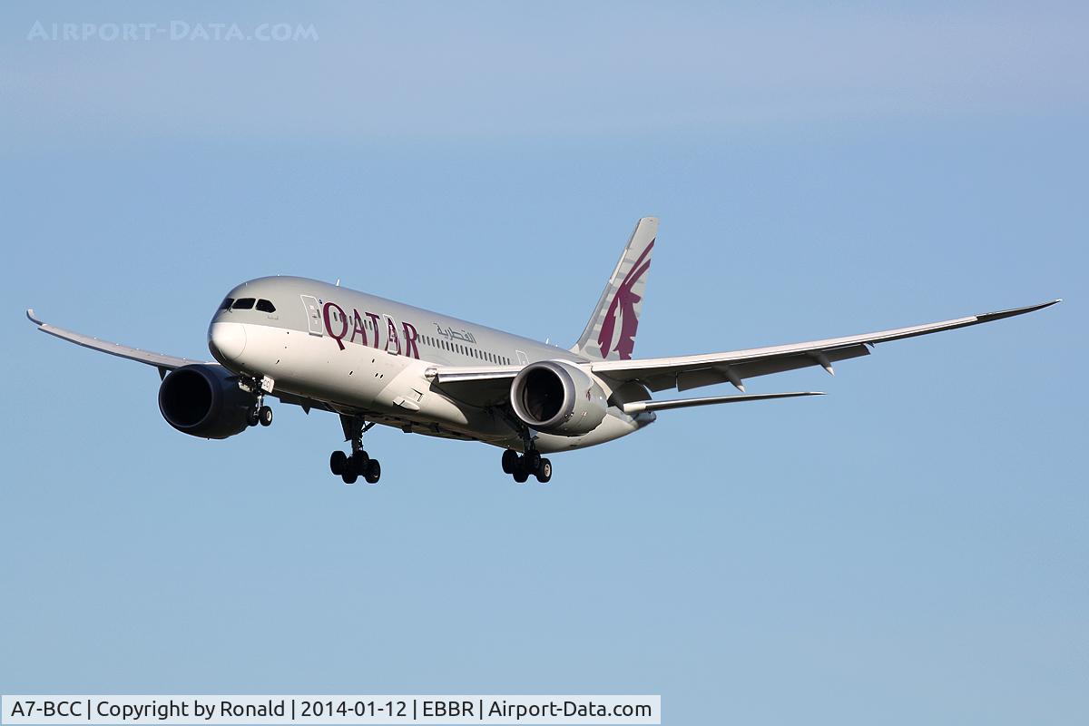 A7-BCC, 2012 Boeing 787-8 Dreamliner C/N 38321, at bru