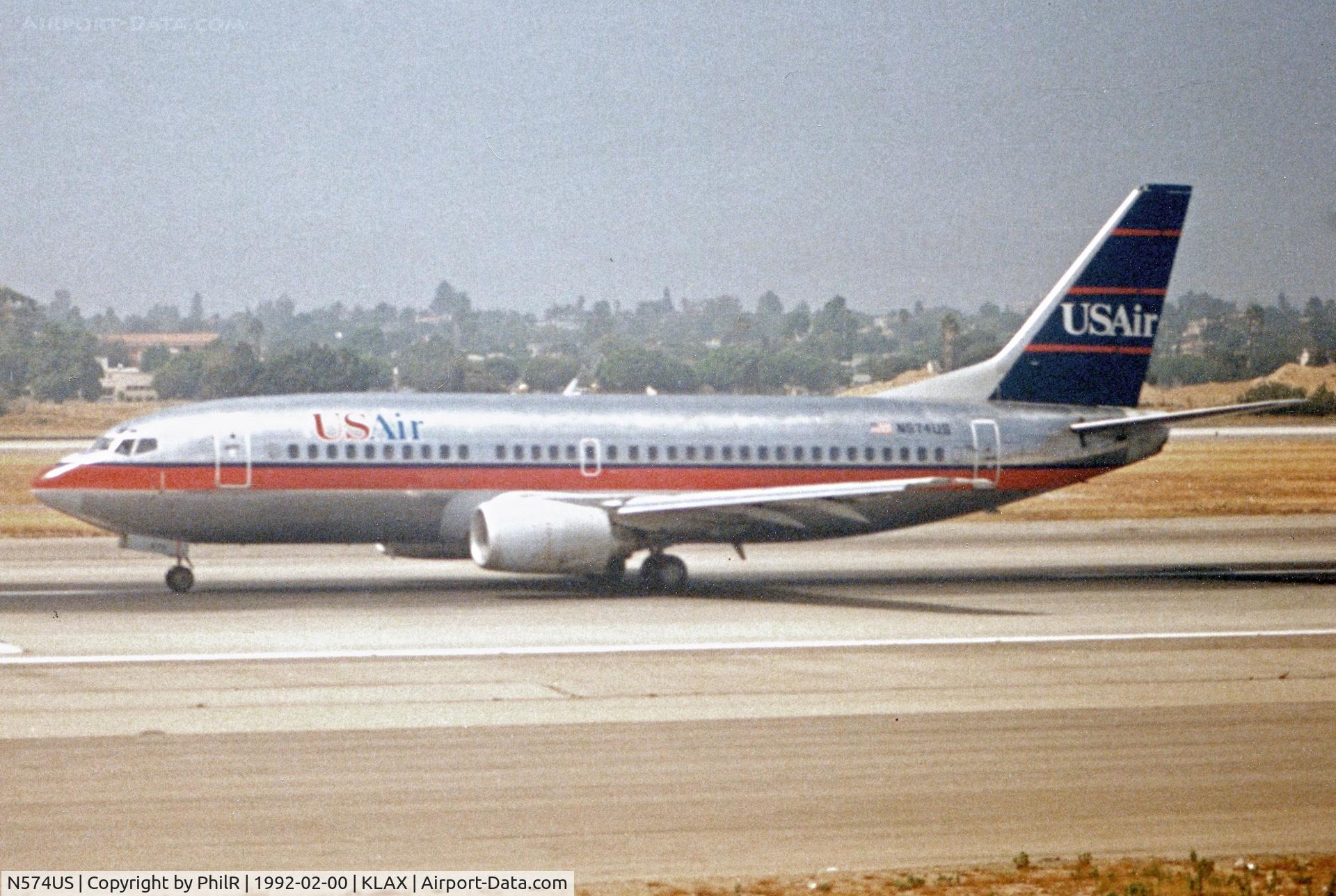 N574US, 1987 Boeing 737-301 C/N 23739, N574US 1987 B737-300 US Air LAX