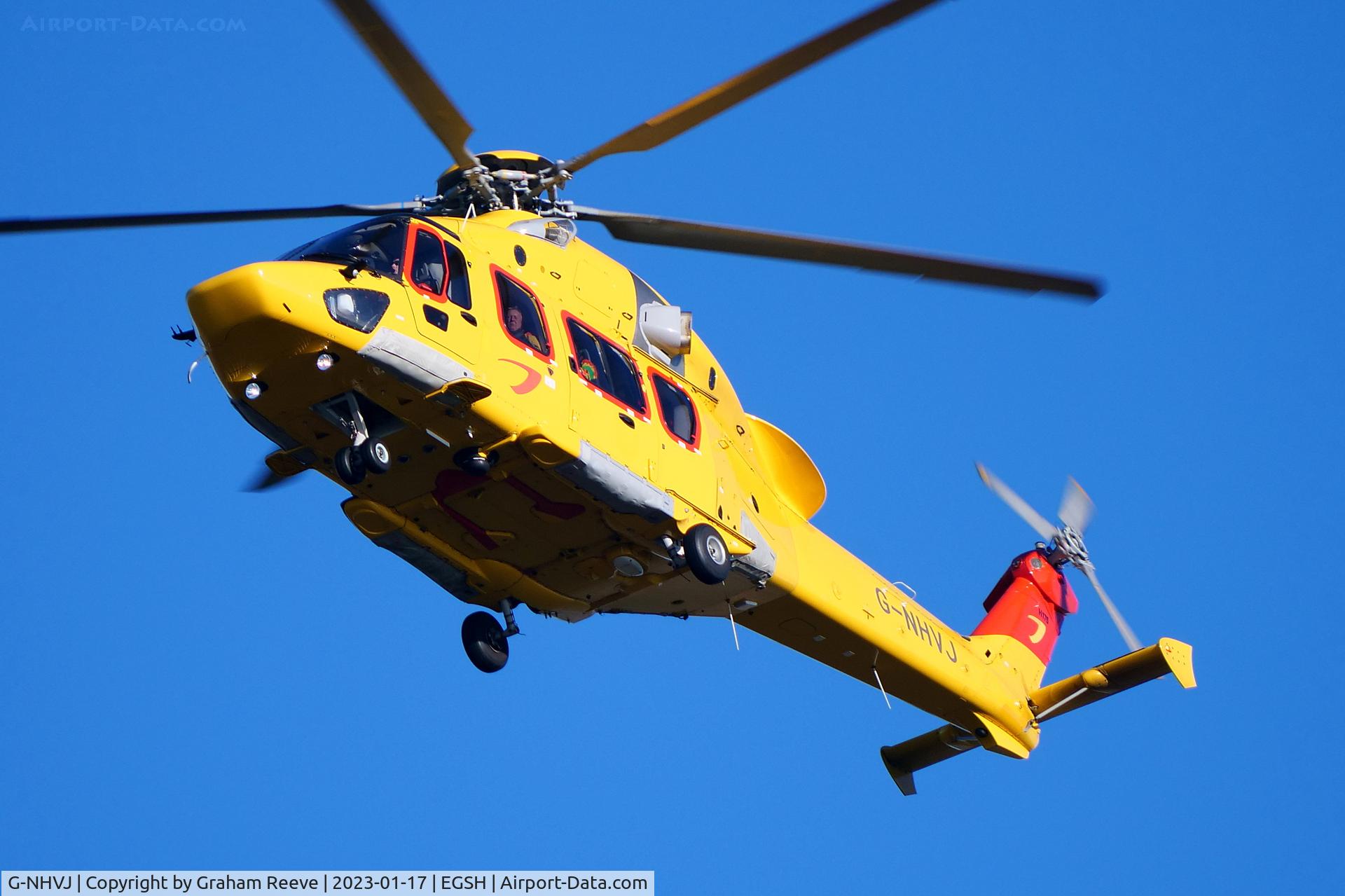 G-NHVJ, 2016 Airbus Helicopters EC-175B C/N 5026, Landing at Norwich.