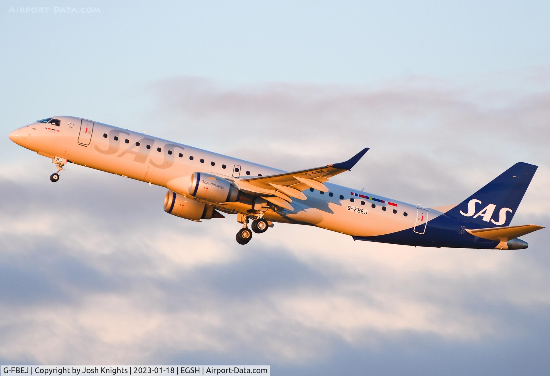 G-FBEJ, 2007 Embraer 195LR (ERJ-190-200LR) C/N 19000155, Departing To Exeter to Receive Final Cabin Upgrades Before Delivery to SAS Link.