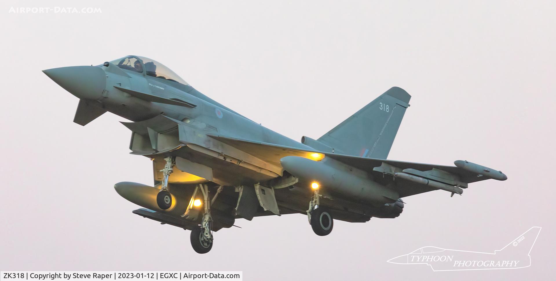 ZK318, Eurofighter Typhoon FGR.4 C/N BS079, On finals to Coningsby