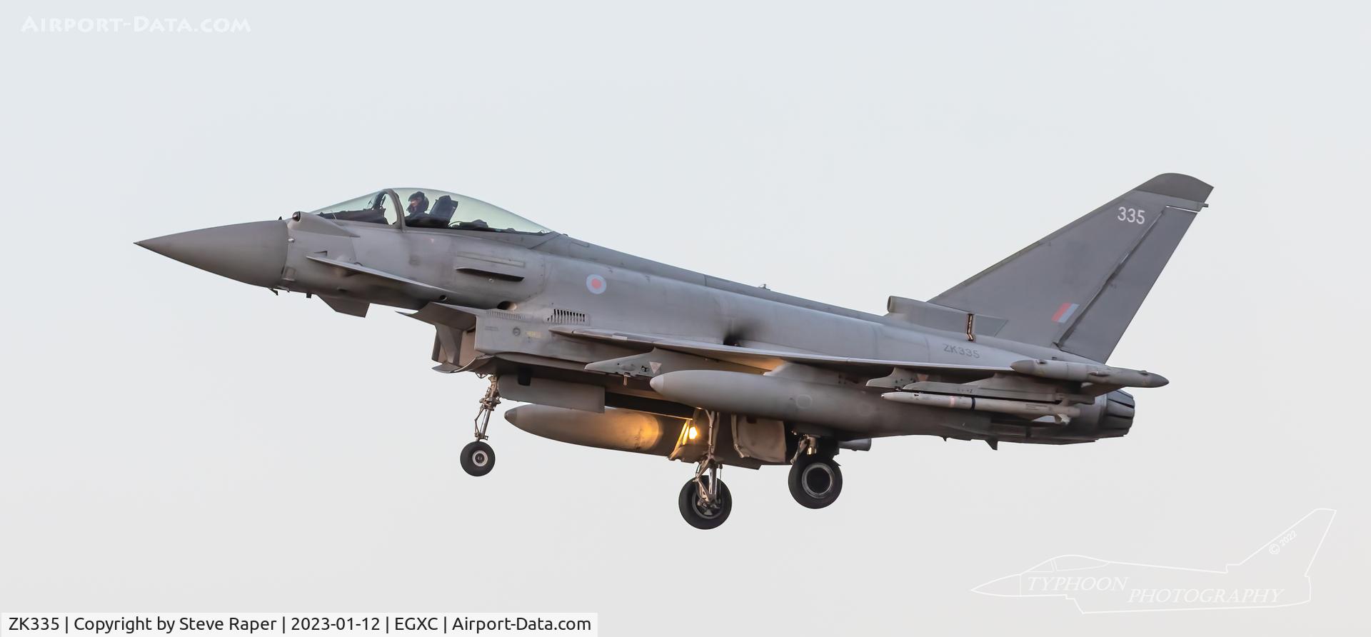 ZK335, 2012 Eurofighter EF 2000 Typhoon FGR4 C/N BS096/359, On finals to Coningsby