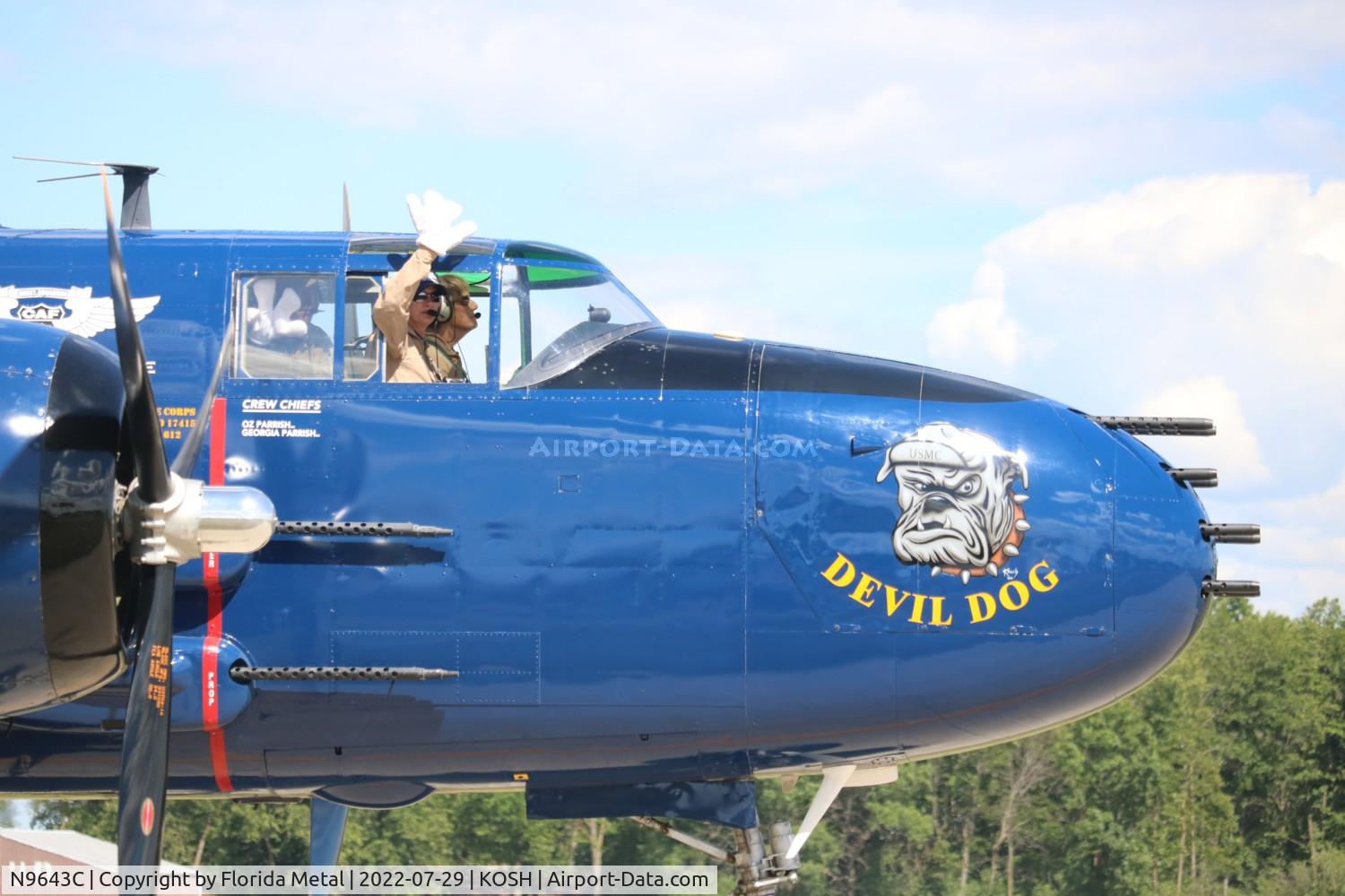N9643C, 1944 North American B-25J Mitchell Mitchell C/N 108-47512, OSH 2022