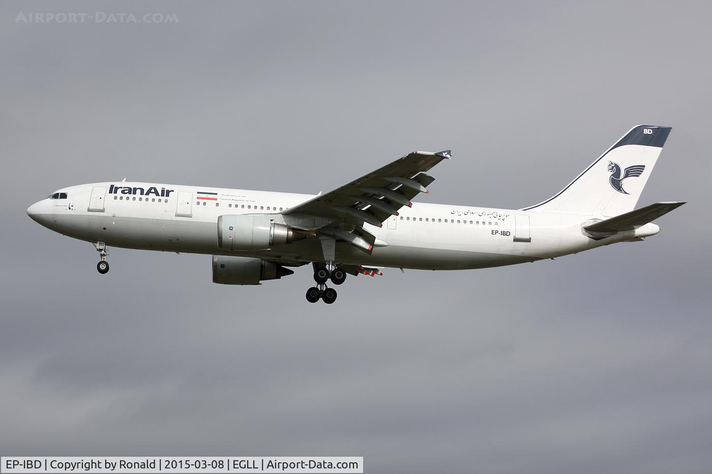 EP-IBD, 1993 Airbus A300B4-605R C/N 696, at lhr