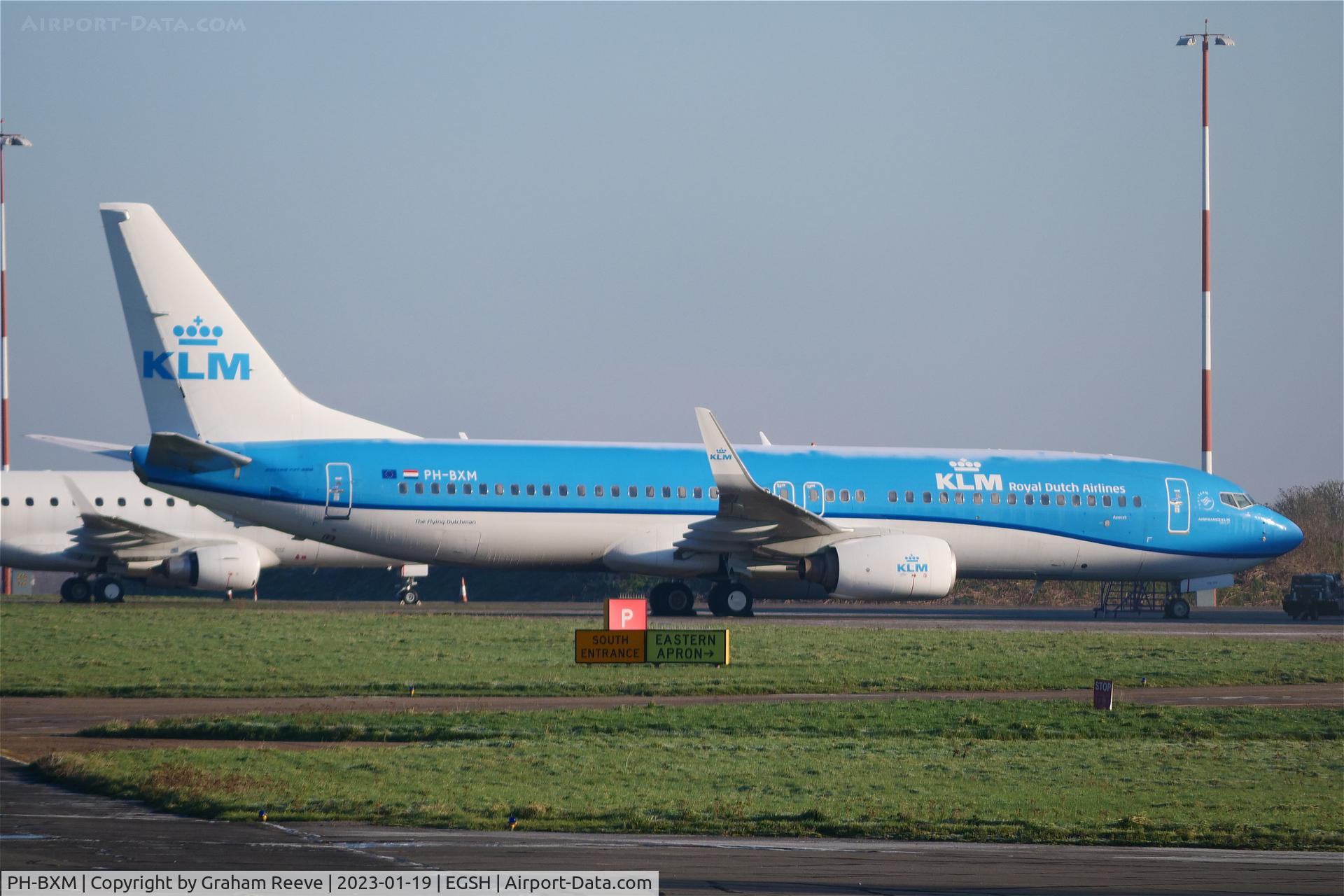 PH-BXM, 2000 Boeing 737-8K2 C/N 30355, Parked at Norwich.