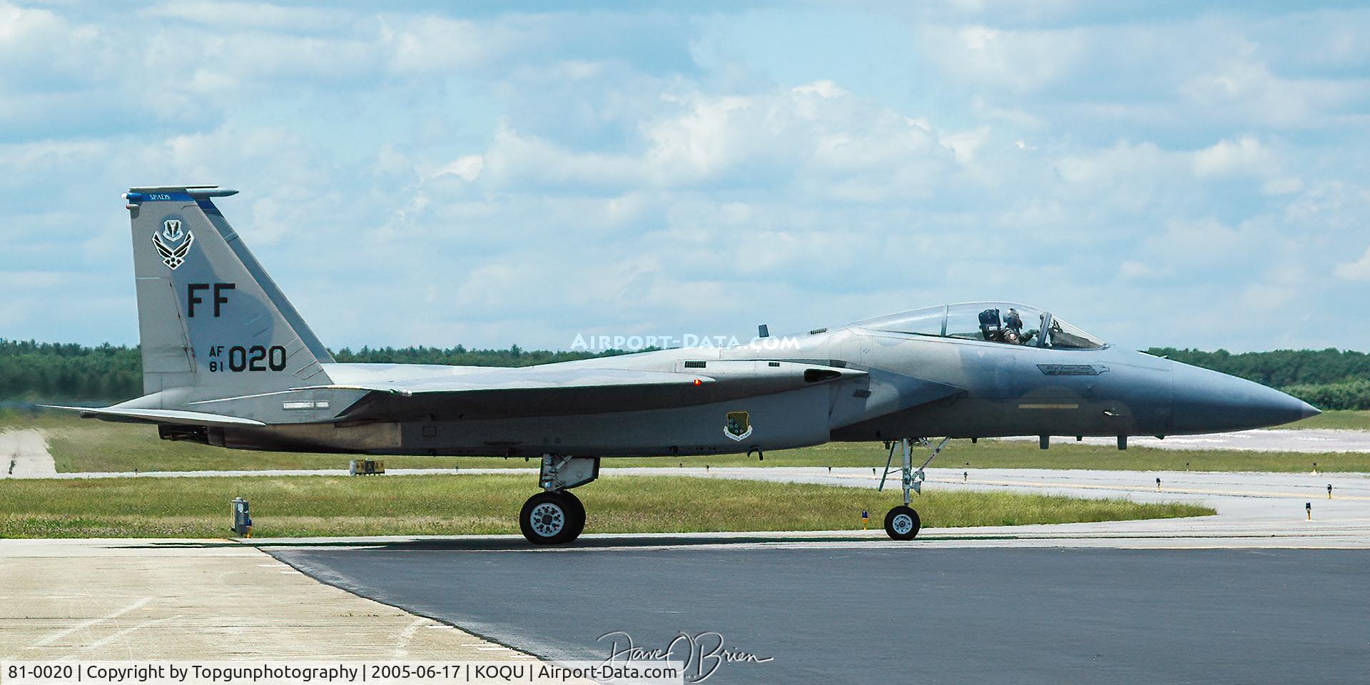 81-0020, 1981 McDonnell Douglas F-15C Eagle C/N 0733/C203, F-15 Demo holds short