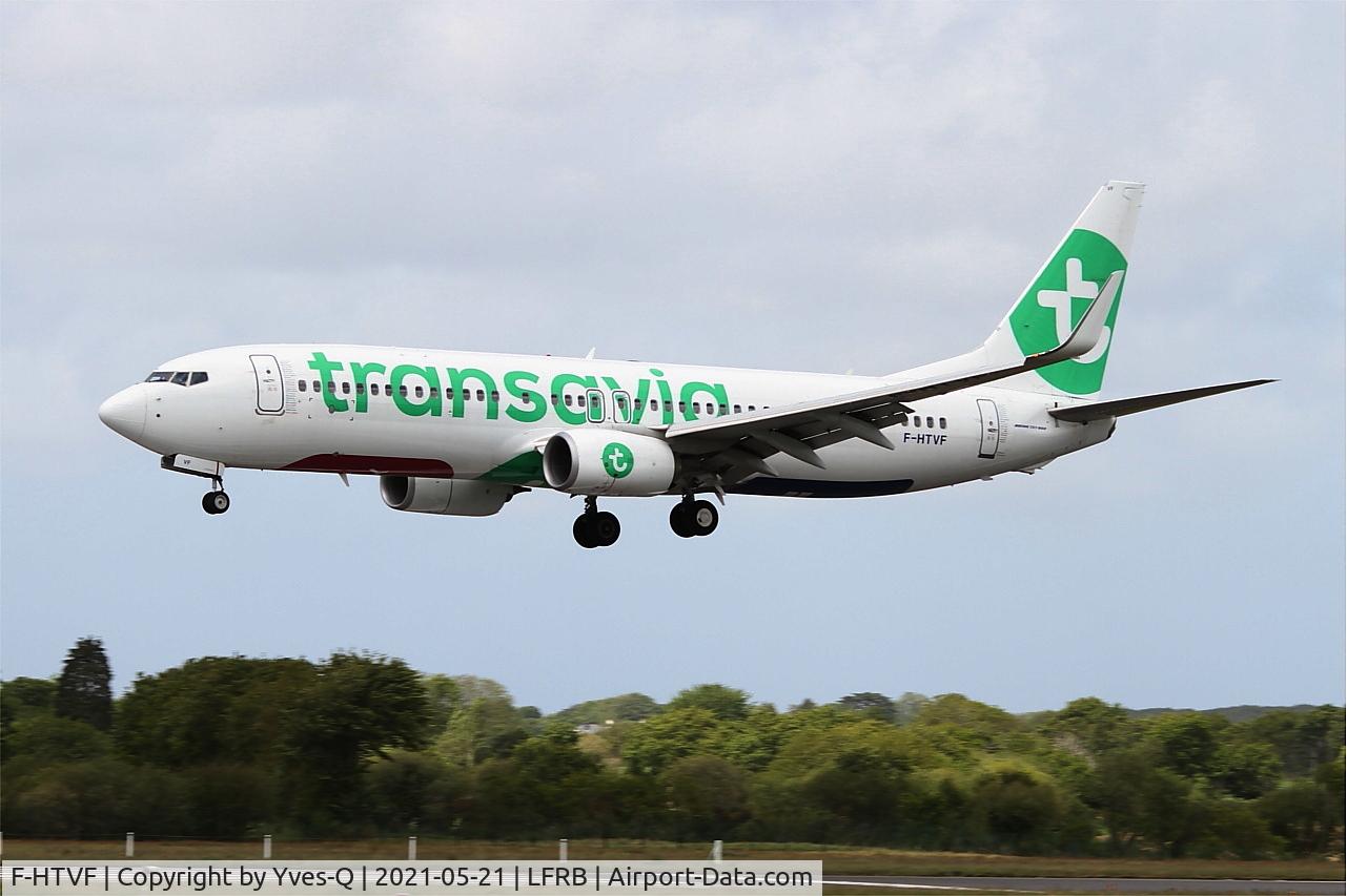 F-HTVF, 2017 Boeing 737-8K2 C/N 62160, Boeing 737-8K2, On final rwy 25L, Brest-Bretagne Airport (LFRB-BES)