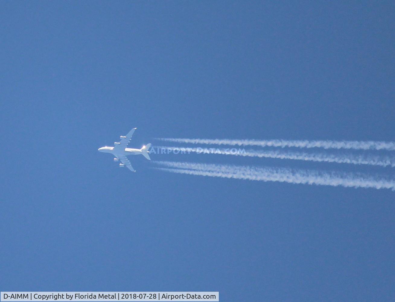 D-AIMM, 2014 Airbus A380-841 C/N 175, FRA to IAH seen over Michigan - Lufthansa A380 zx